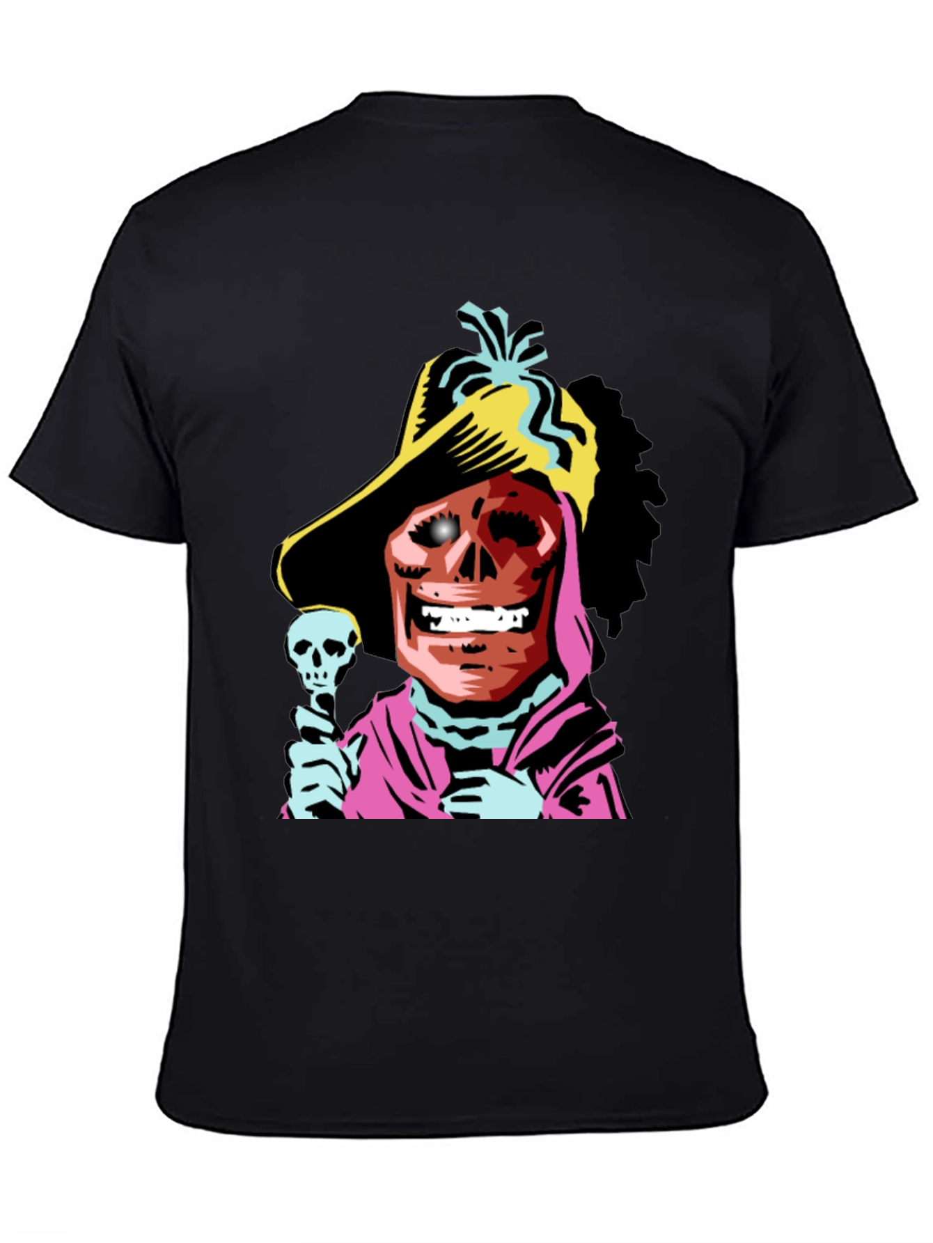 Skull Character Graphic Black T-Shirt