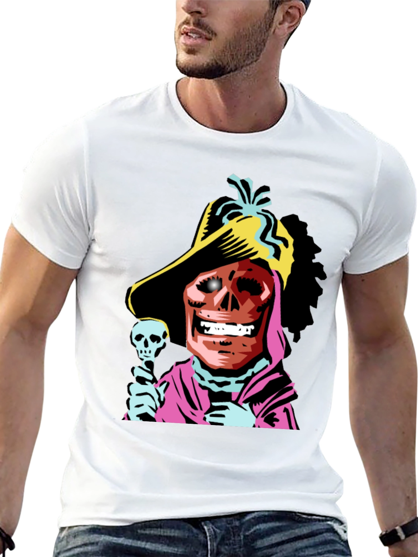 Skull Character Graphic Black T-Shirt