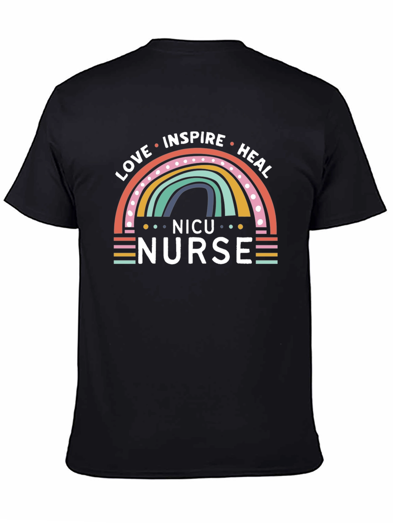 NICU Nurse Rainbow Graphic T-Shirt