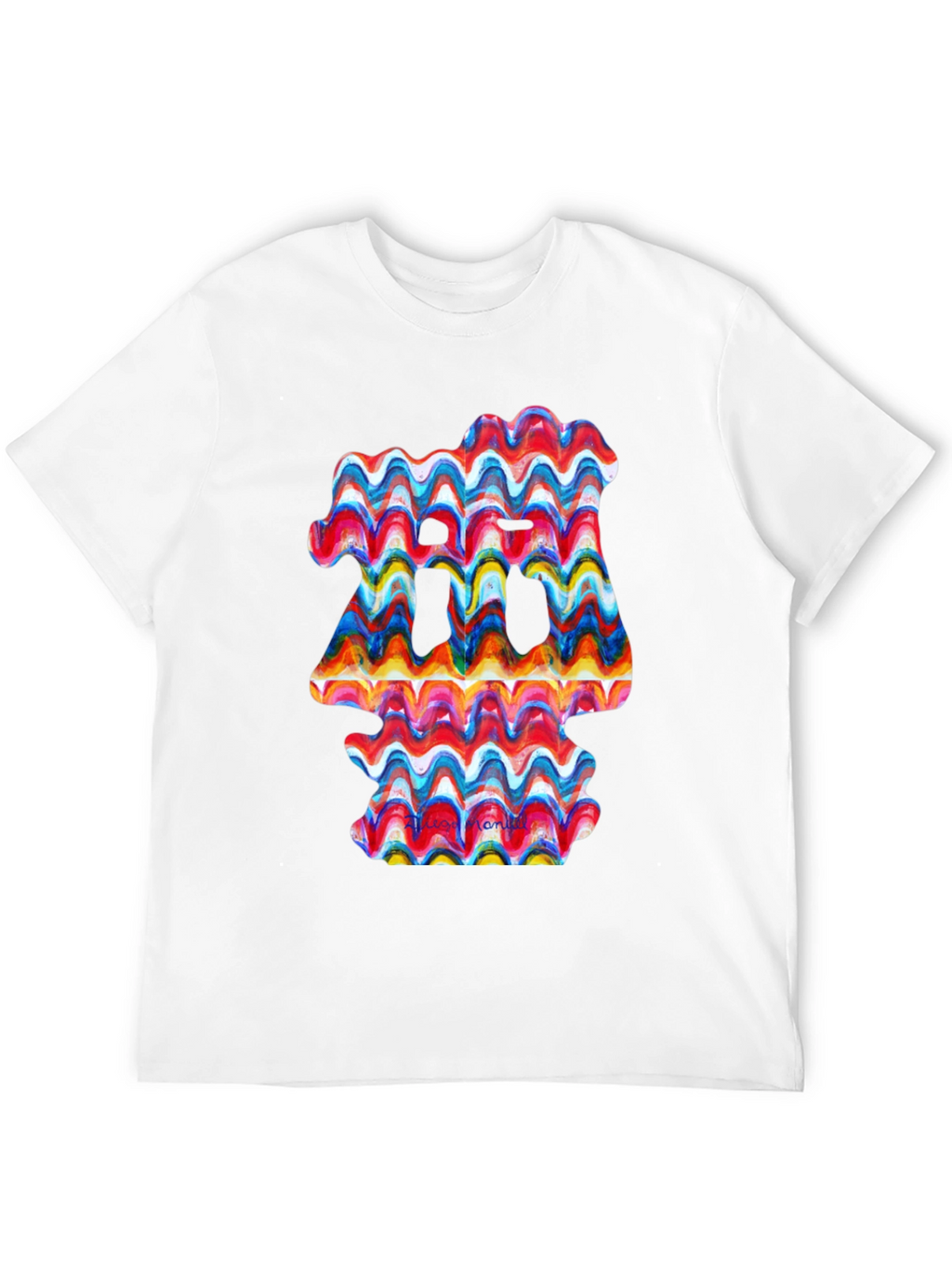 Abstract Wave Art Black T-Shirt