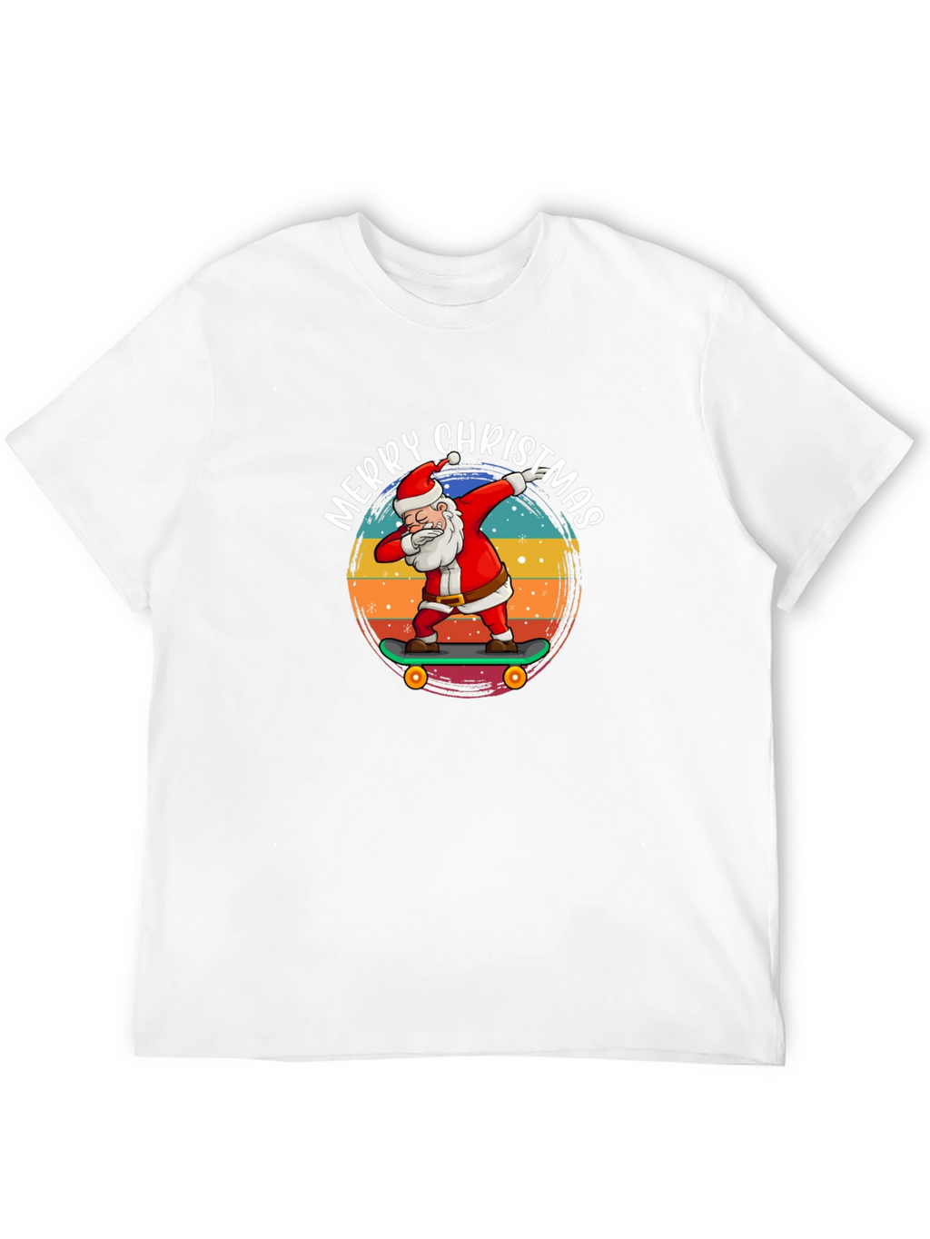 Merry Christmas Skateboard Santa T-Shirt