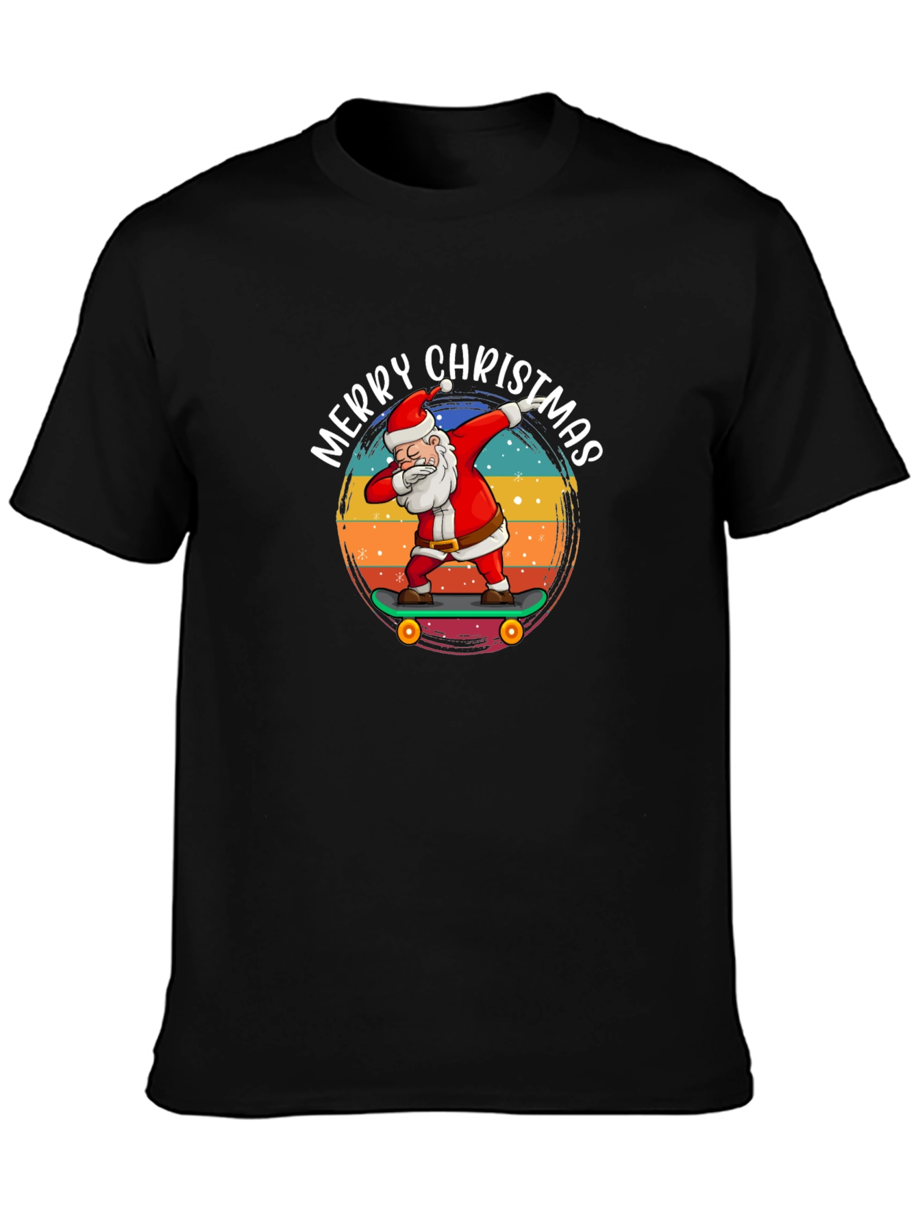 Merry Christmas Skateboard Santa T-Shirt