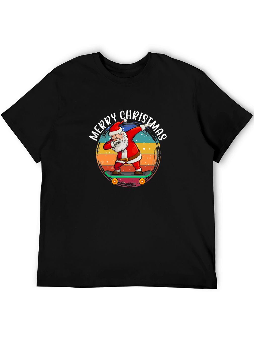 Merry Christmas Skateboard Santa T-Shirt