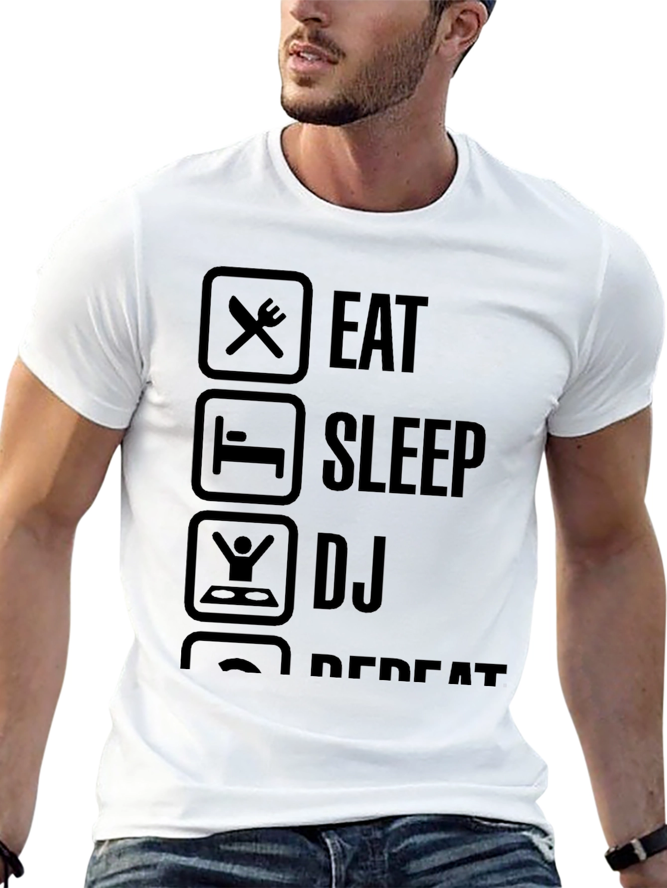Eat Sleep DJ Repeat Graphic T-Shirt
