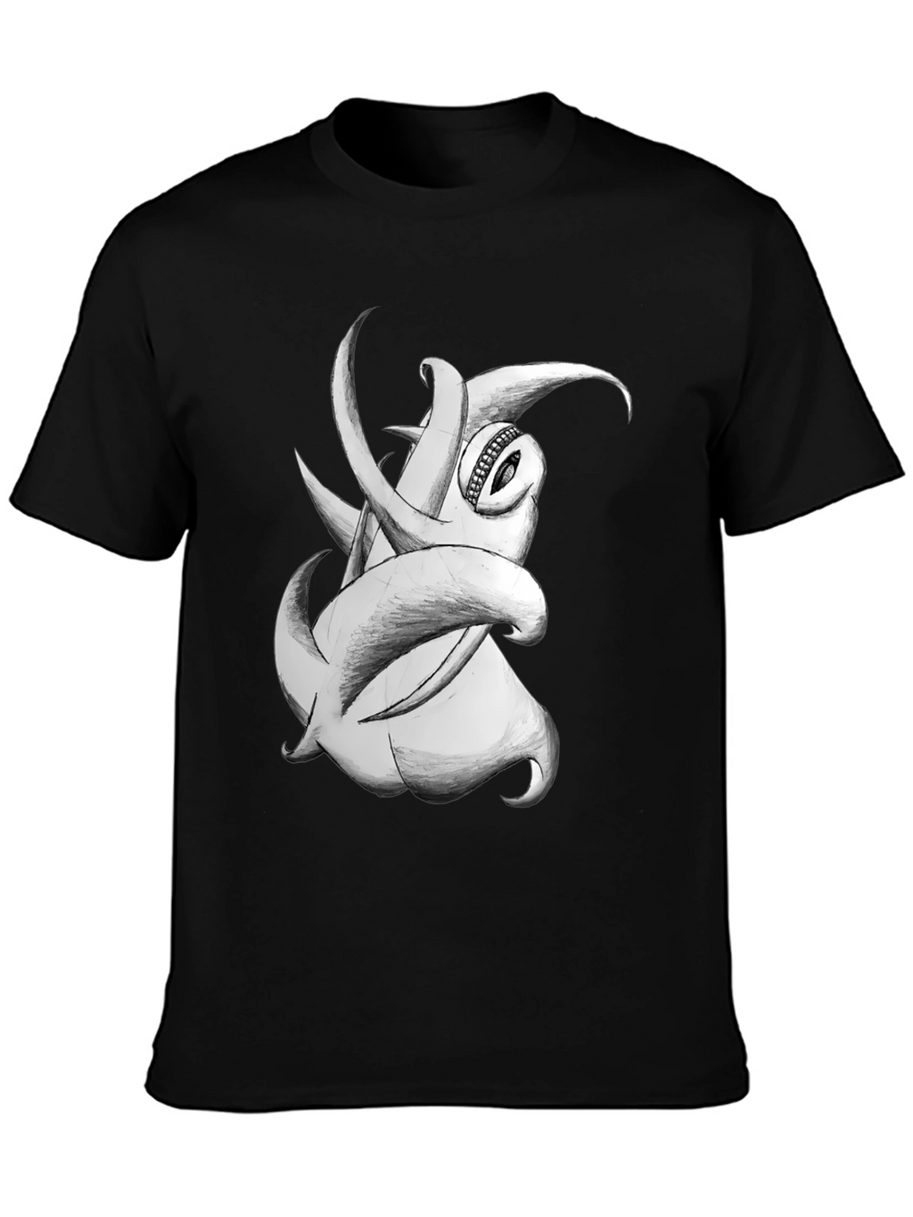Tentacle Monster Graphic Tee - Black Cotton T-Shirt