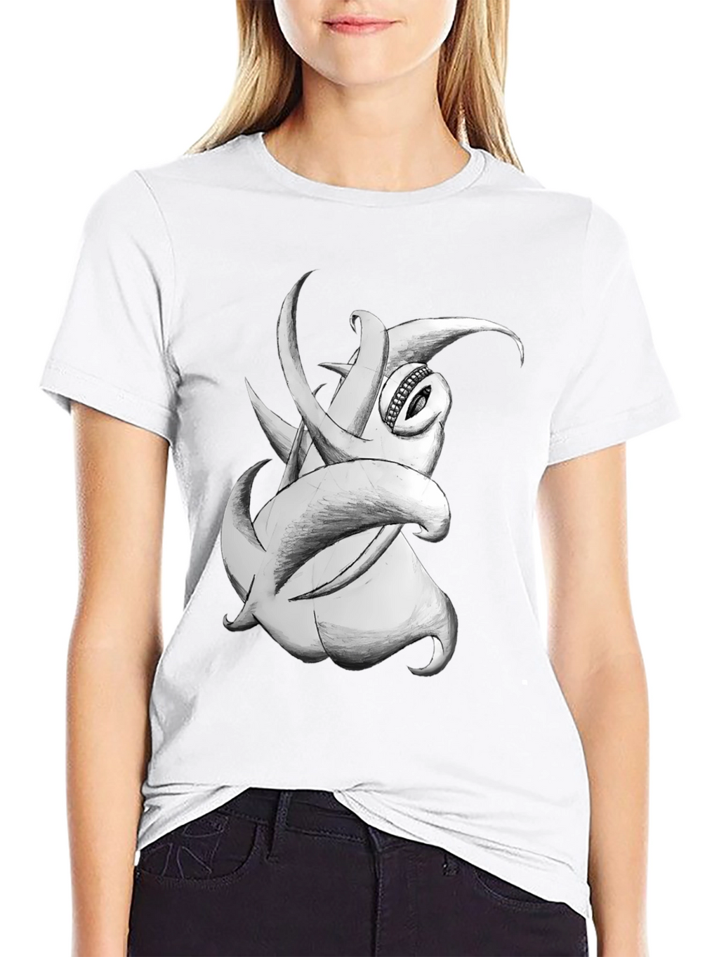 Tentacle Monster Graphic Tee - Black Cotton T-Shirt