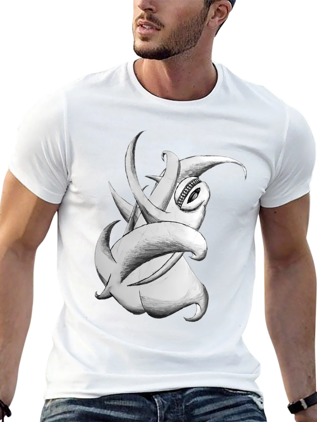 Tentacle Monster Graphic Tee - Black Cotton T-Shirt