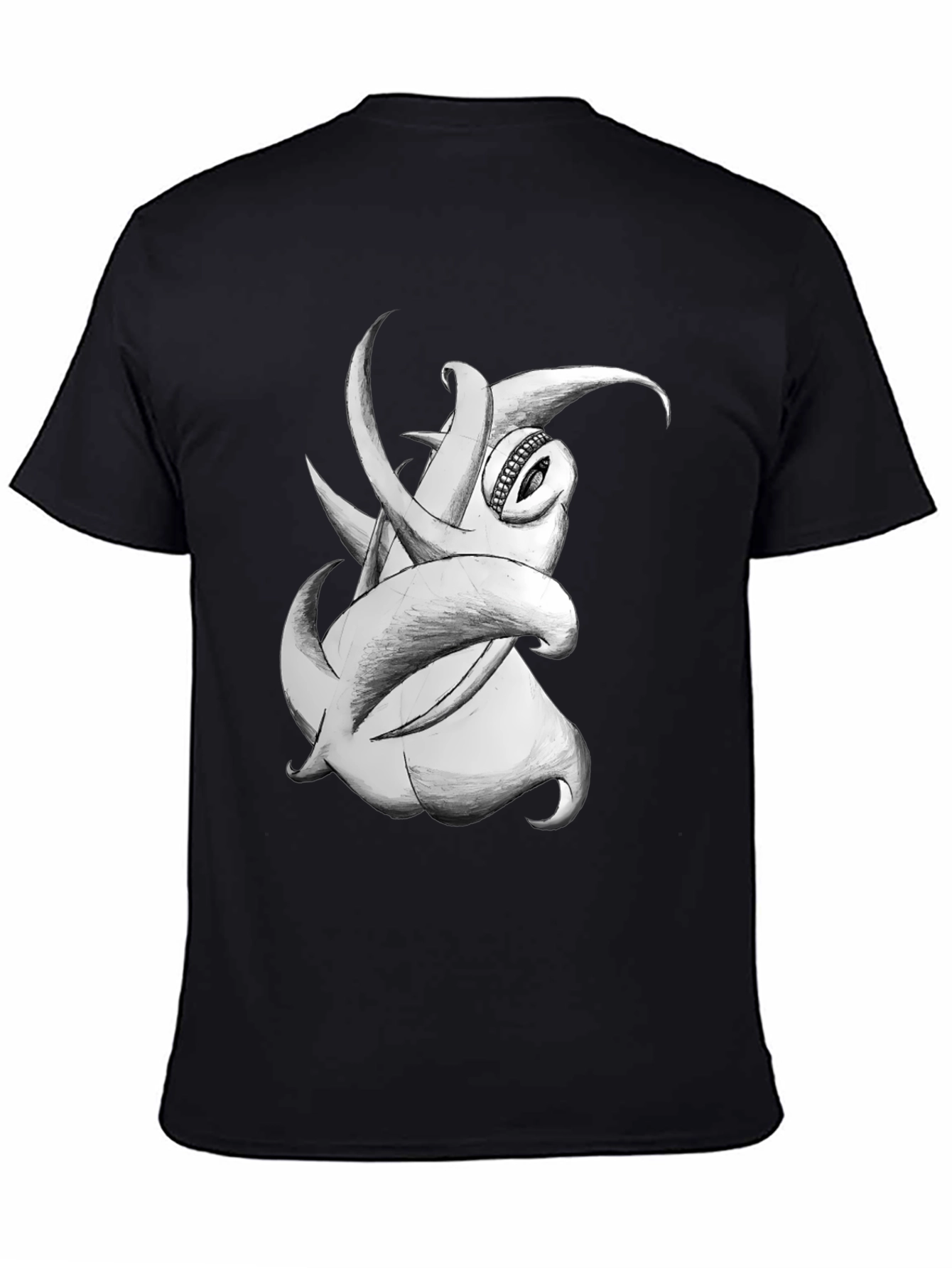 Tentacle Monster Graphic Tee - Black Cotton T-Shirt
