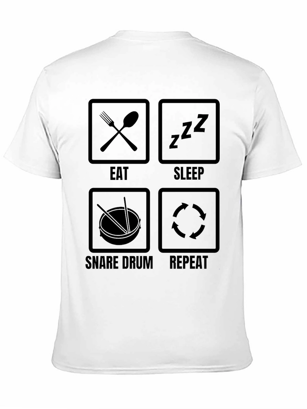 Eat Sleep Snare Drum Repeat Black Graphic Tee