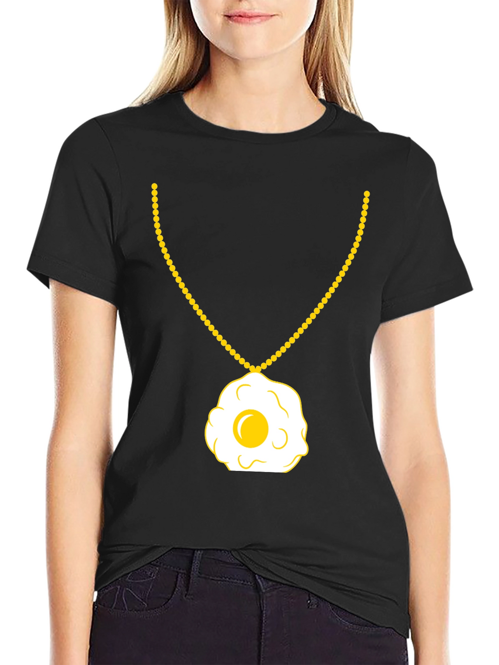 Egg Necklace T-Shirt - Sunny Side Up Style