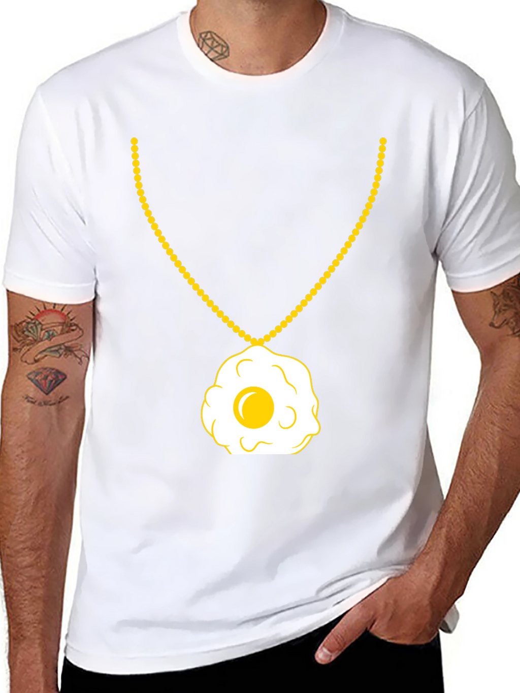 Egg Necklace T-Shirt - Sunny Side Up Style