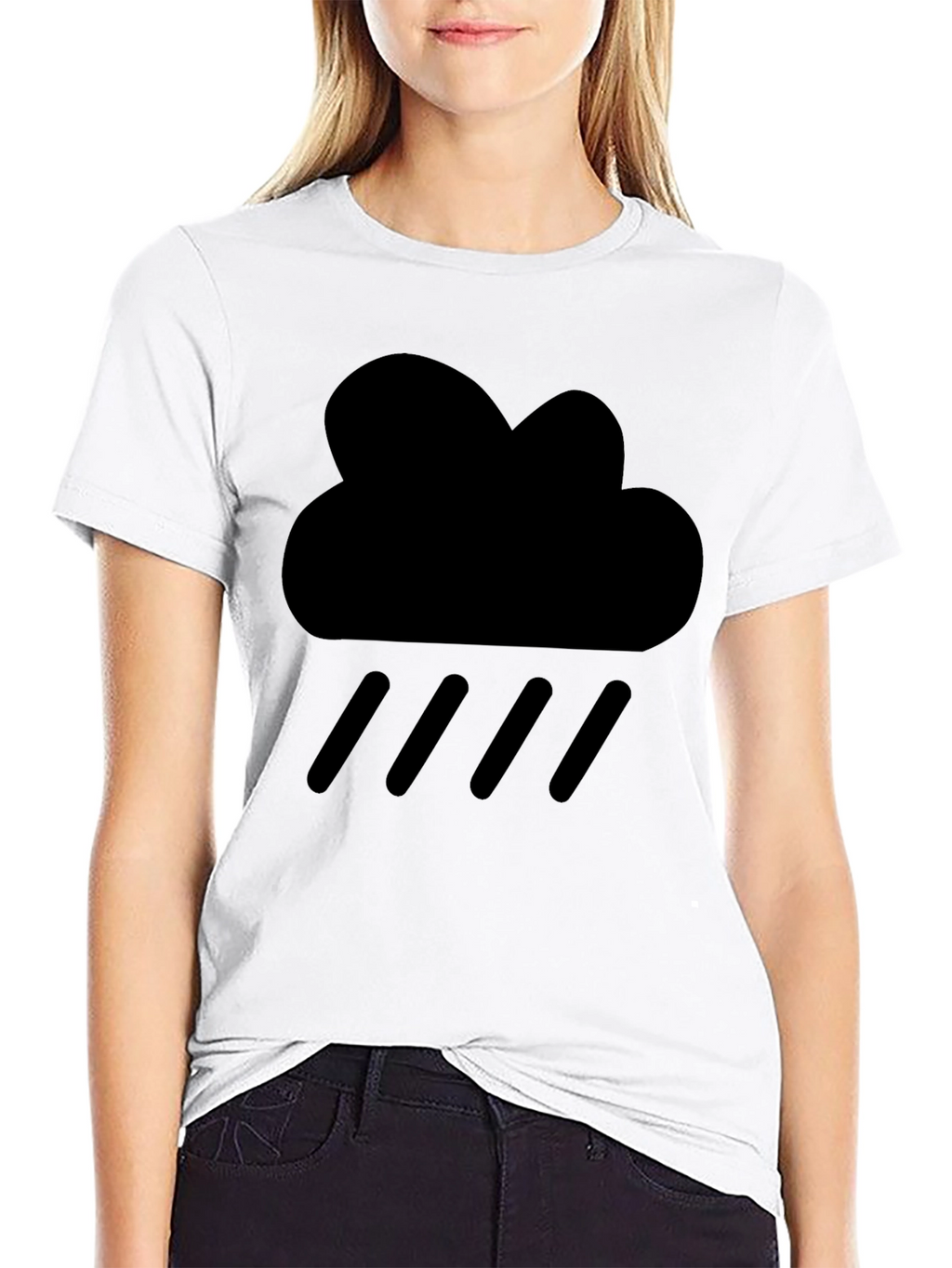 Rain Cloud Black Graphic Tee - Weather Icon T-Shirt