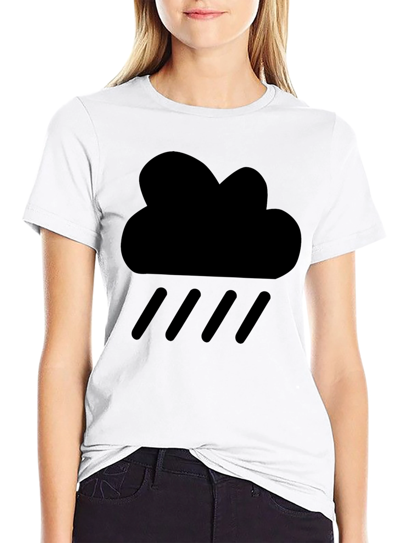 Rain Cloud Black Graphic Tee - Weather Icon T-Shirt