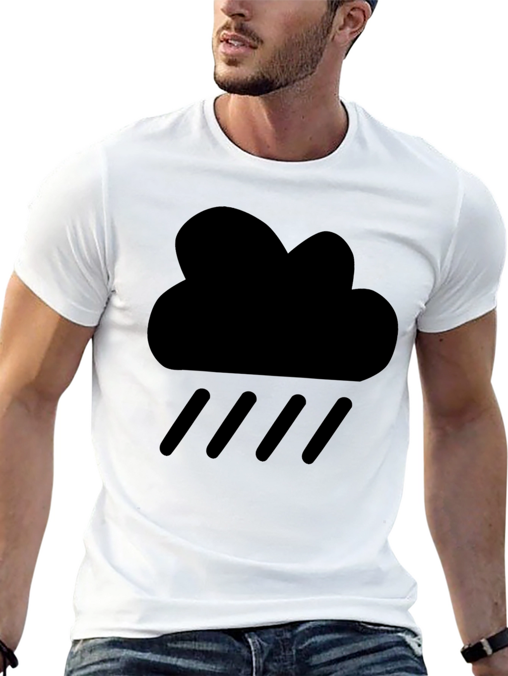 Rain Cloud Black Graphic Tee - Weather Icon T-Shirt