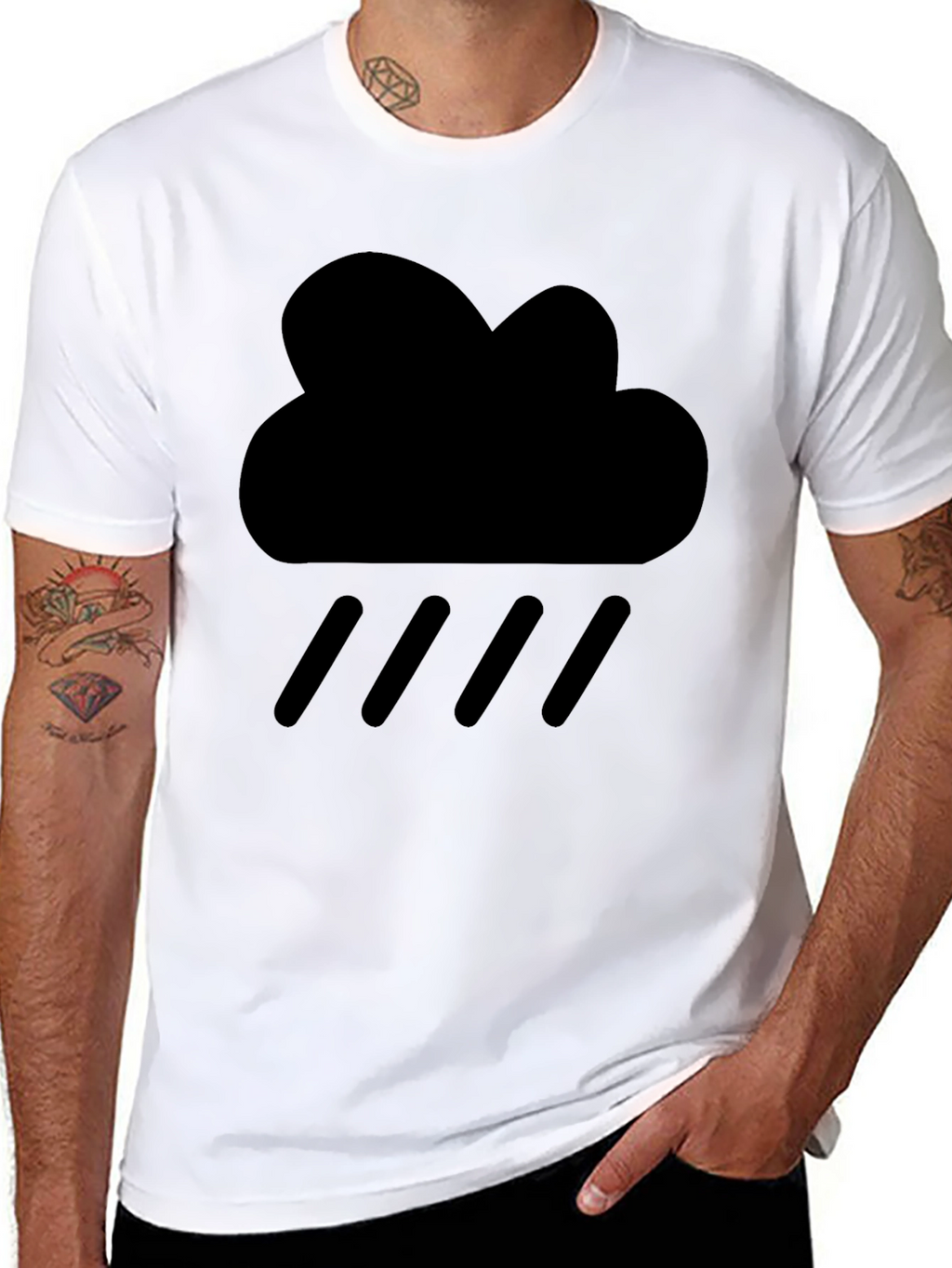 Rain Cloud Black Graphic Tee - Weather Icon T-Shirt