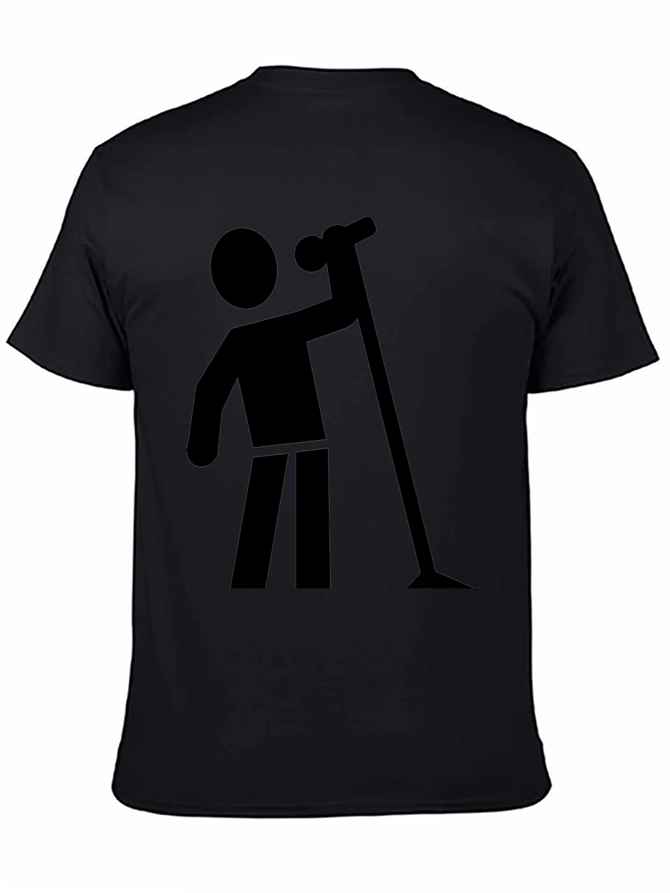 Stick Figure Vacuuming Graphic T-Shirt