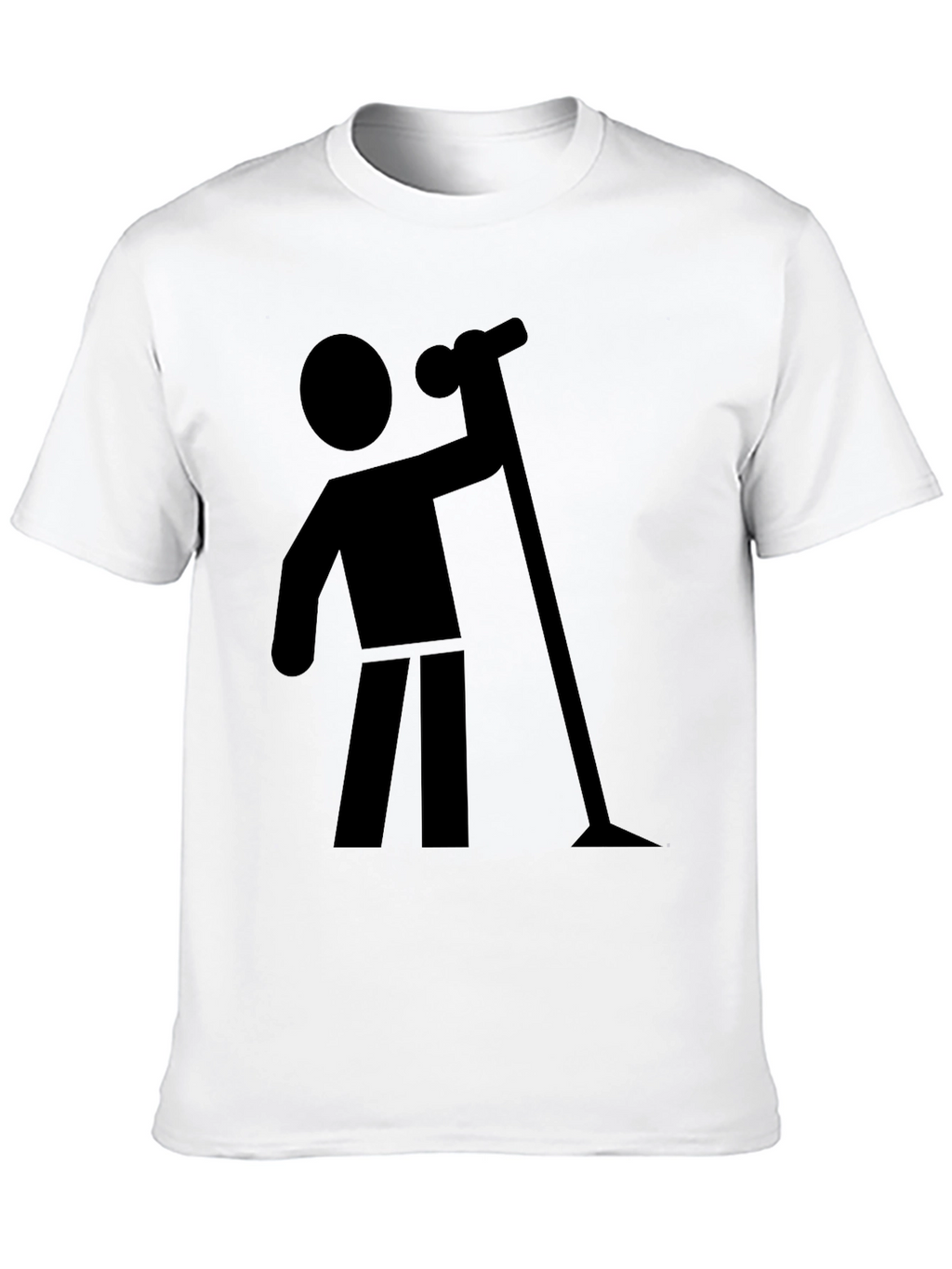 Stick Figure Vacuuming Graphic T-Shirt