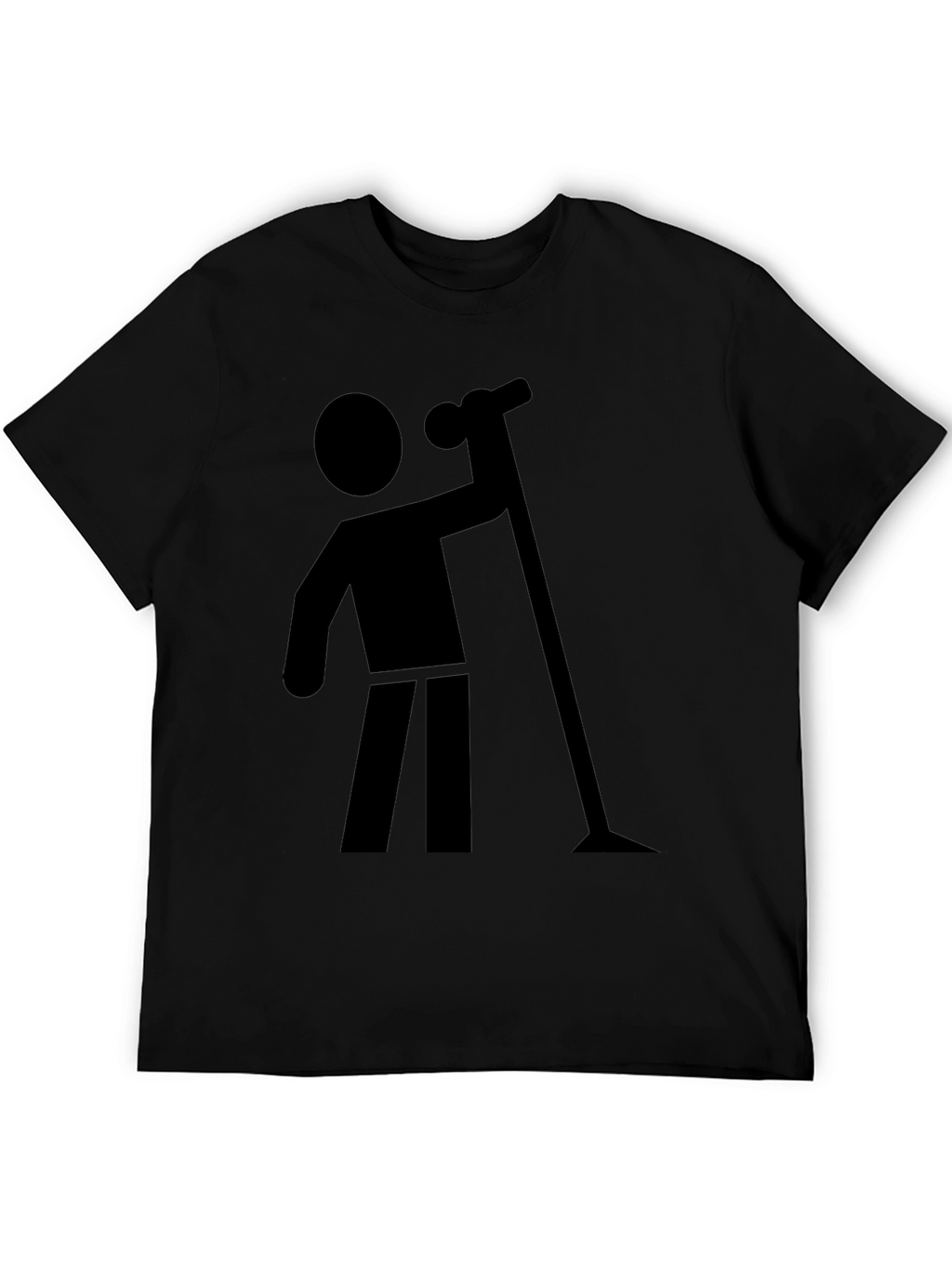 Stick Figure Vacuuming Graphic T-Shirt