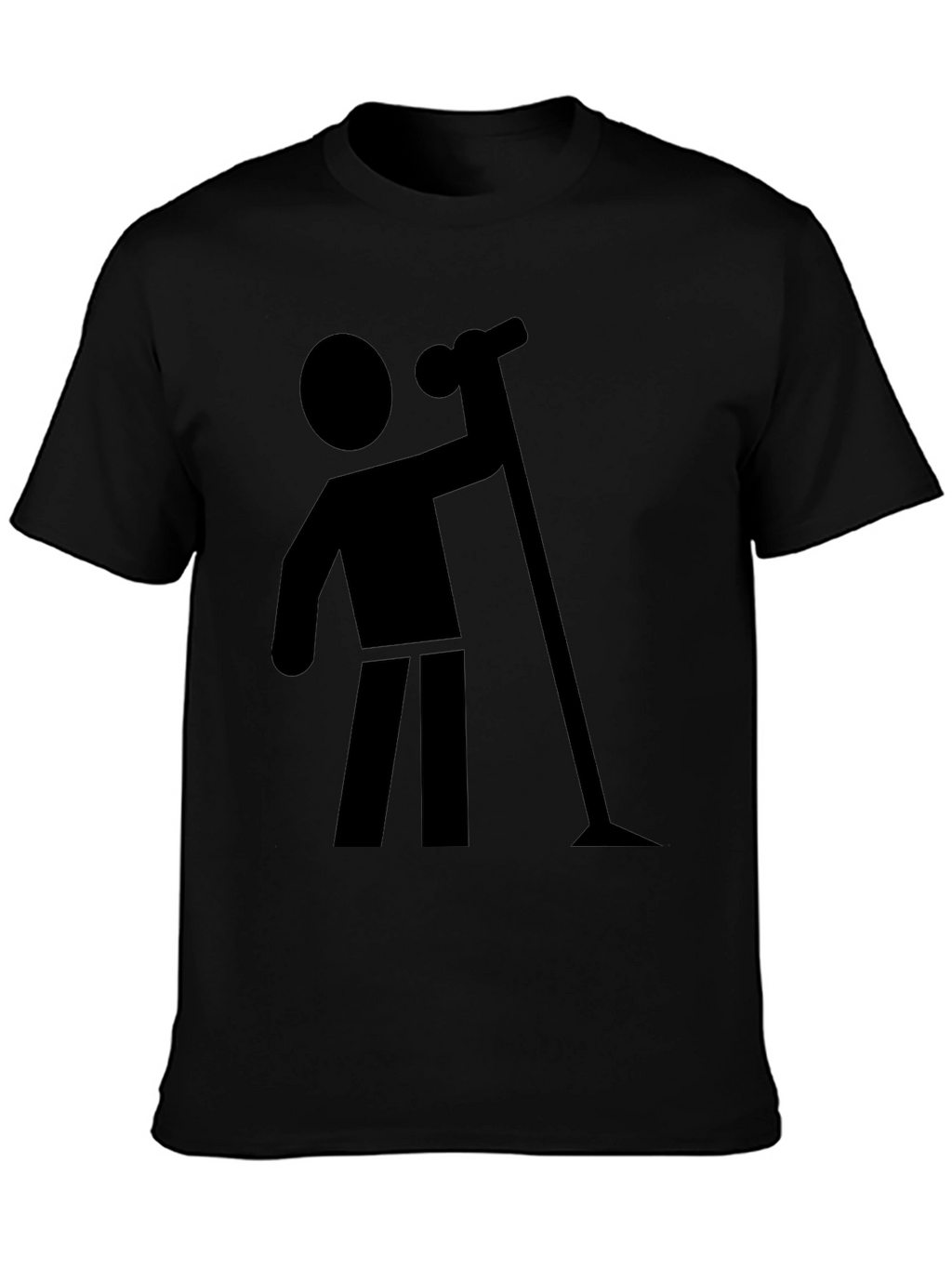 Stick Figure Vacuuming Graphic T-Shirt
