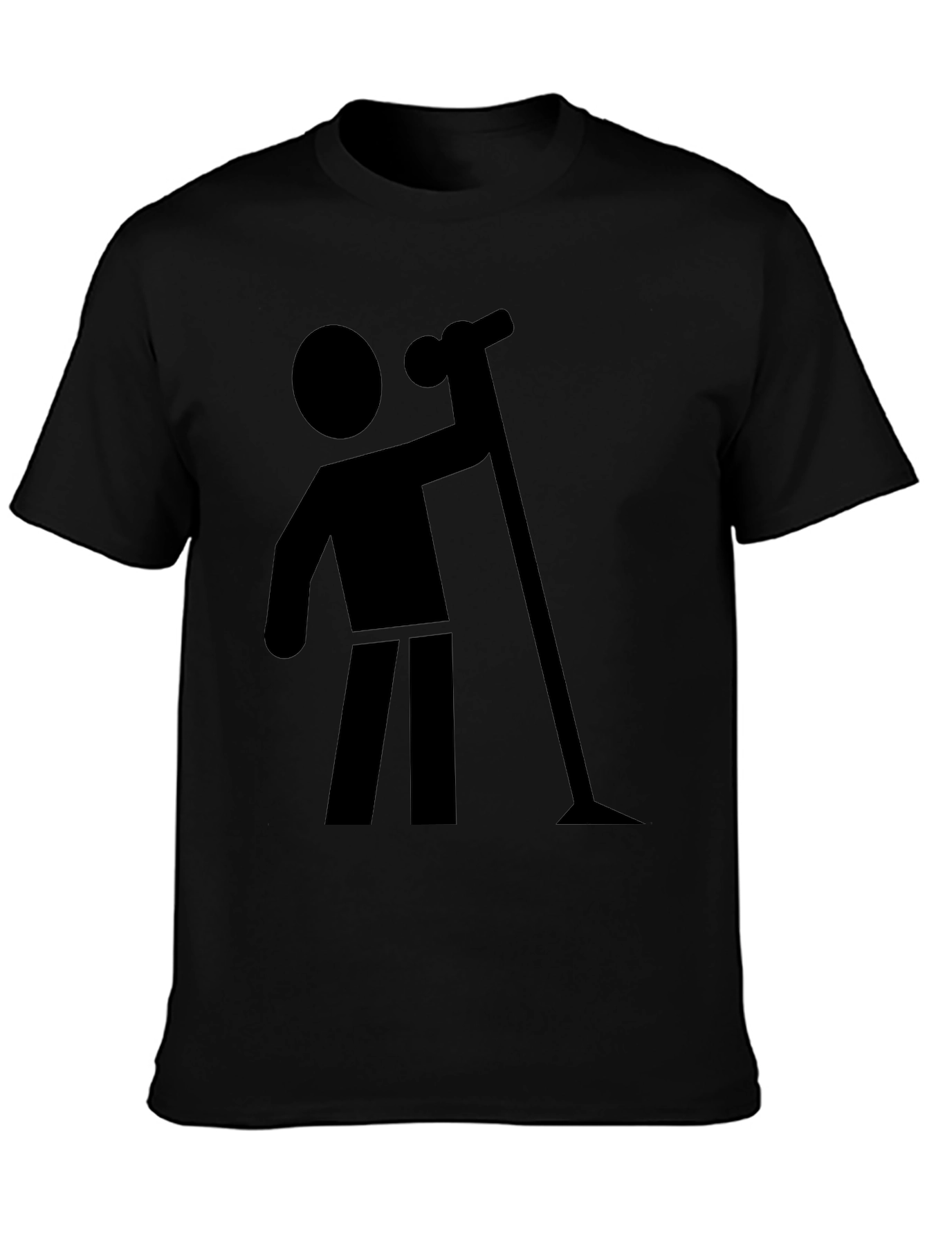 Stick Figure Vacuuming Graphic T-Shirt