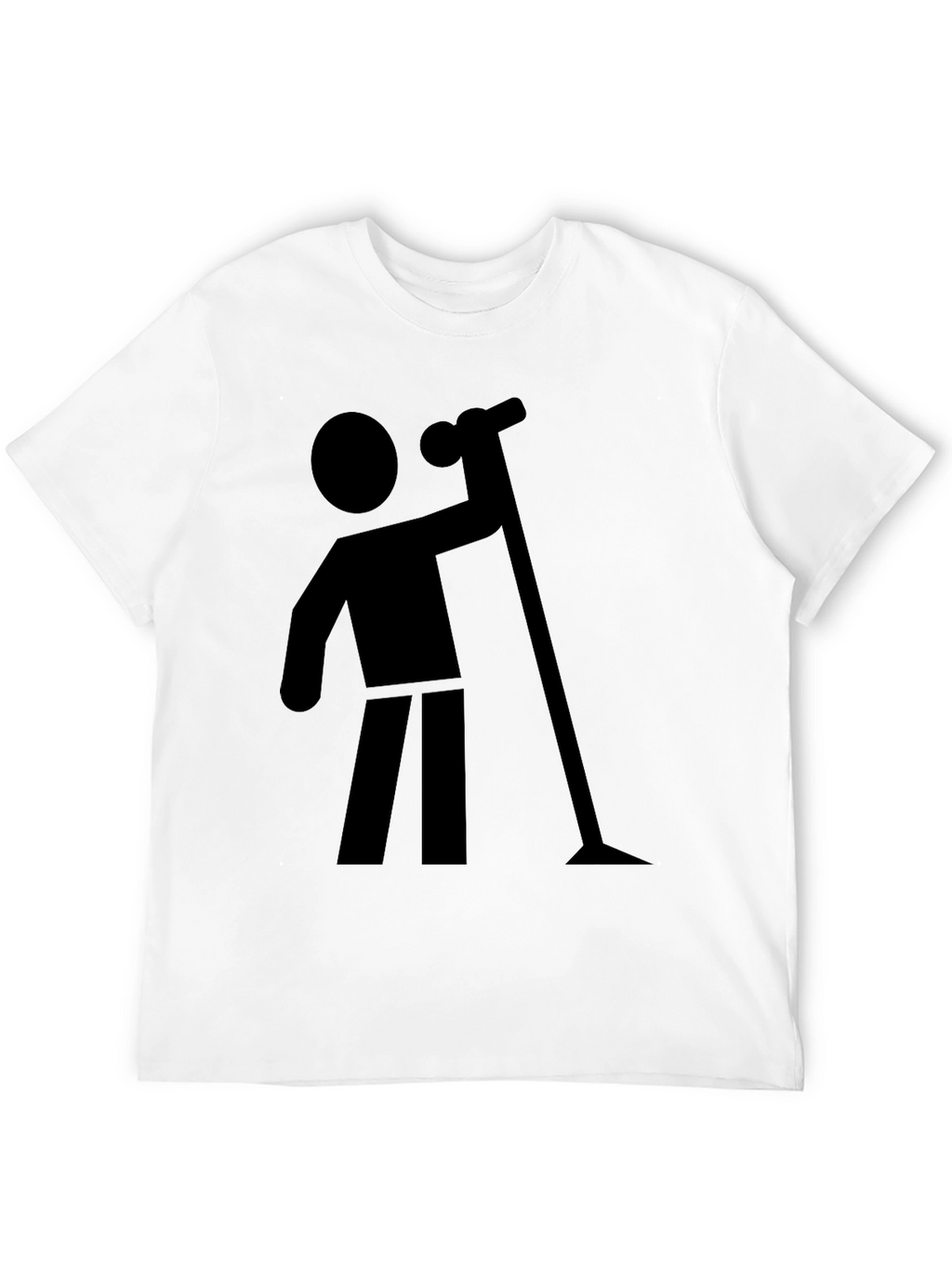 Stick Figure Vacuuming Graphic T-Shirt