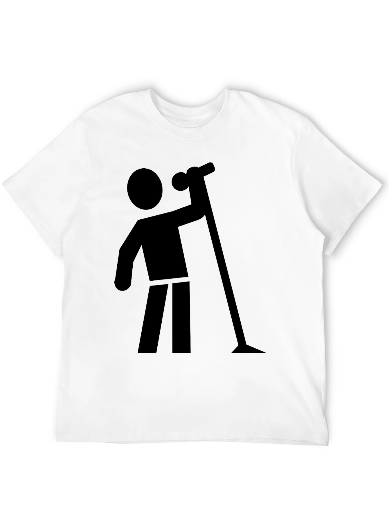 Stick Figure Vacuuming Graphic T-Shirt