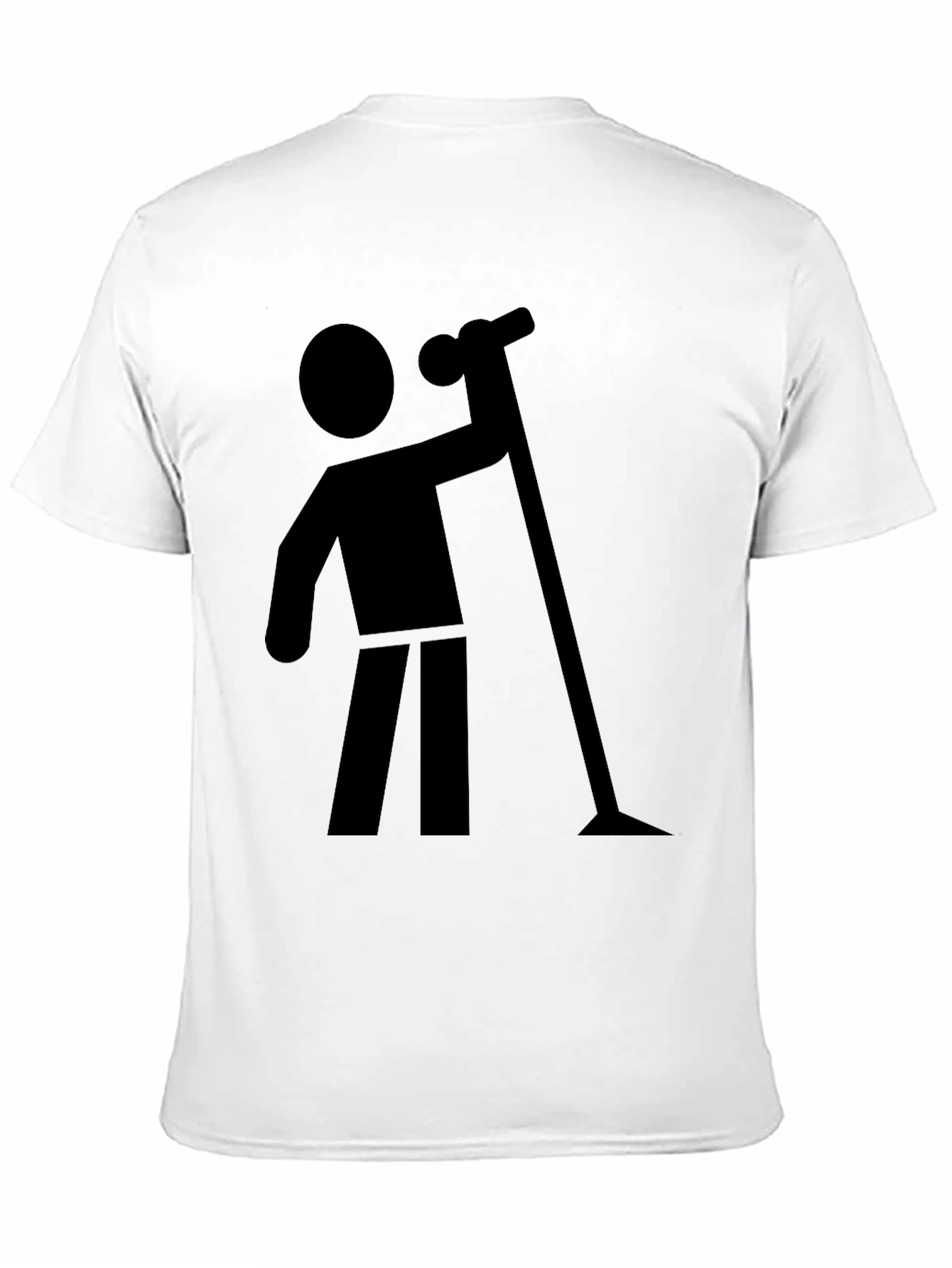 Stick Figure Vacuuming Graphic T-Shirt
