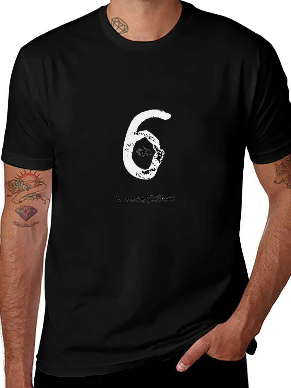 Summer Sixteen Tee - Black Cotton Graphic T-Shirt