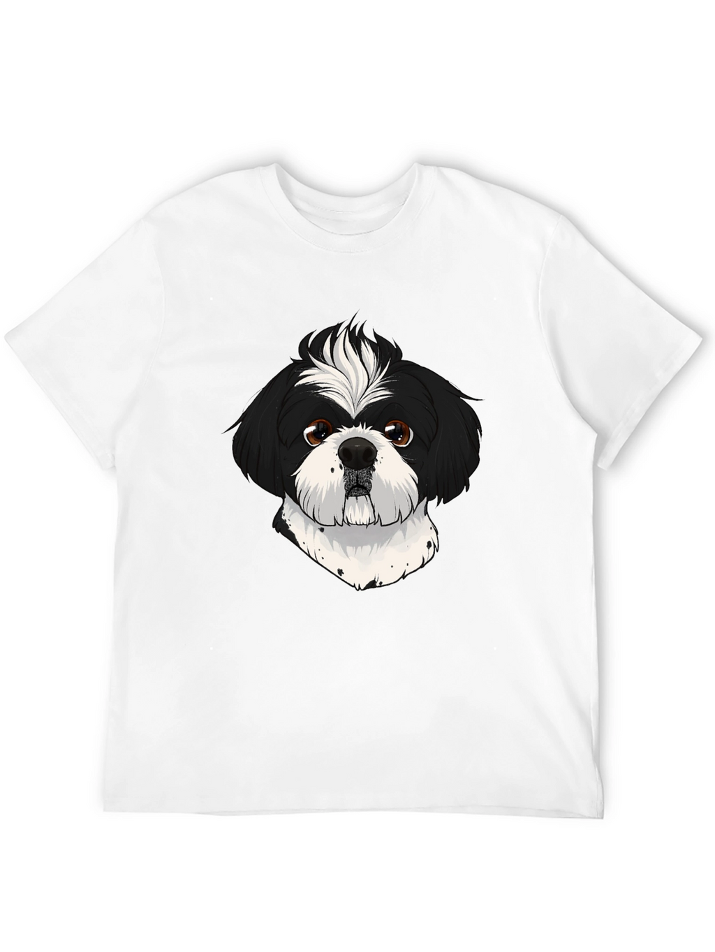 Shih Tzu Dog Graphic Print Black T-Shirt