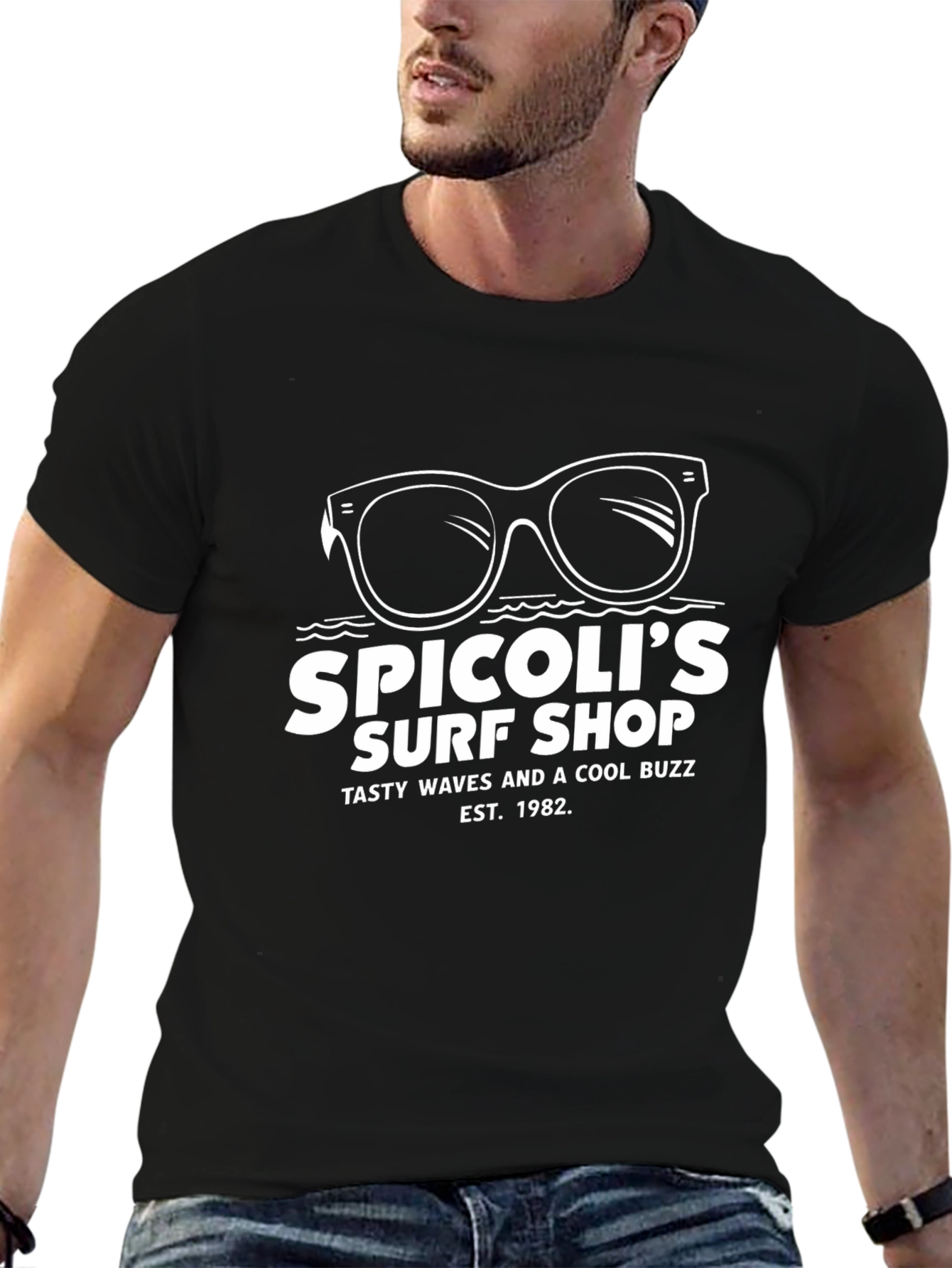Spicolis Surf Shop Black T-Shirt