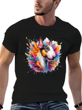 Bull Terrier Splash Art Black Tee