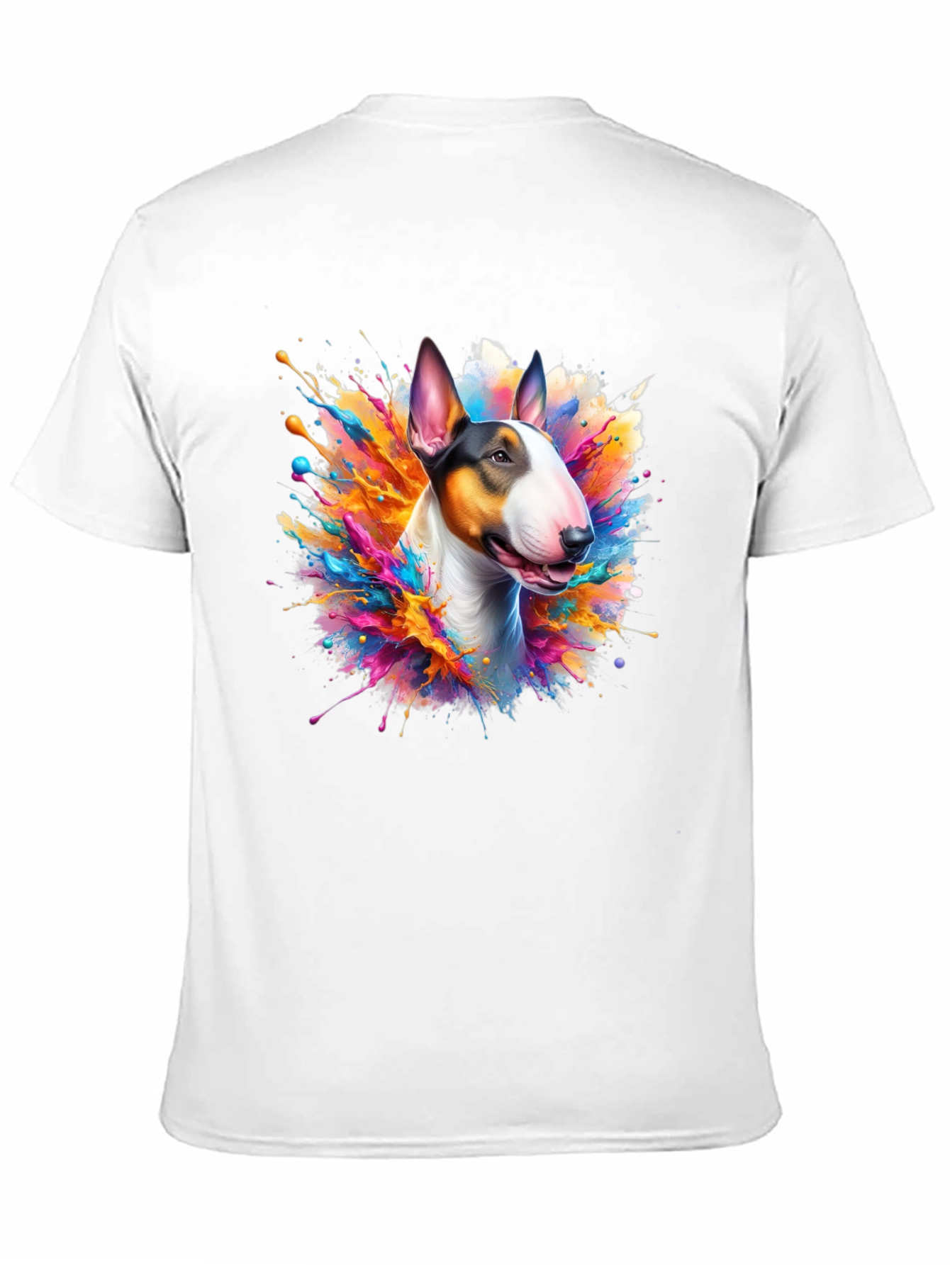 Bull Terrier Splash Art Black Tee