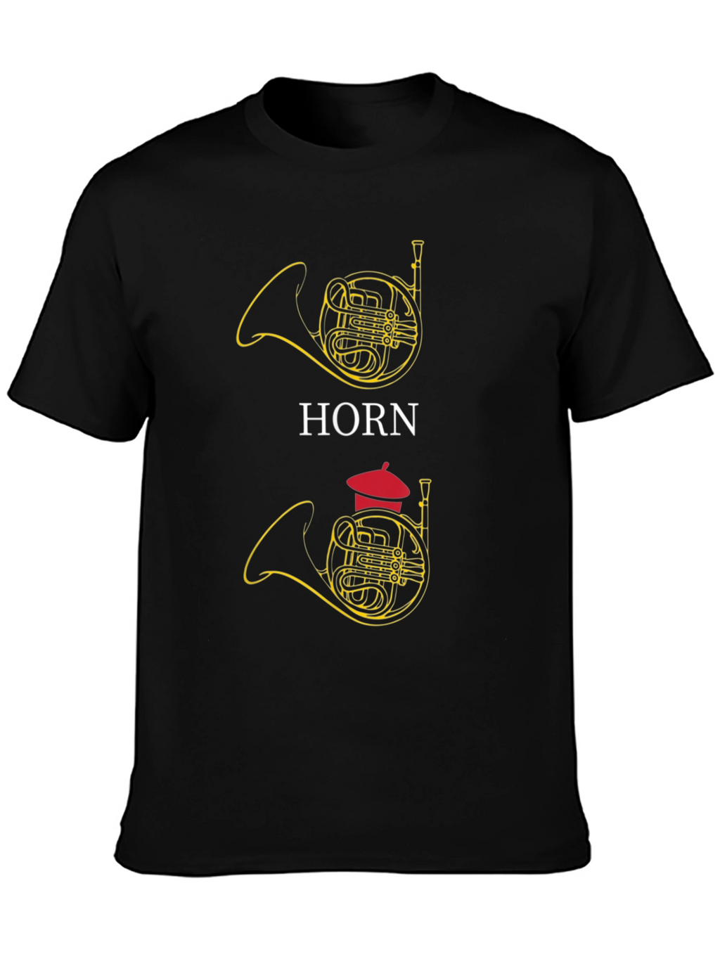 French Horn Graphic Tee - Musical Instrument T-Shirt