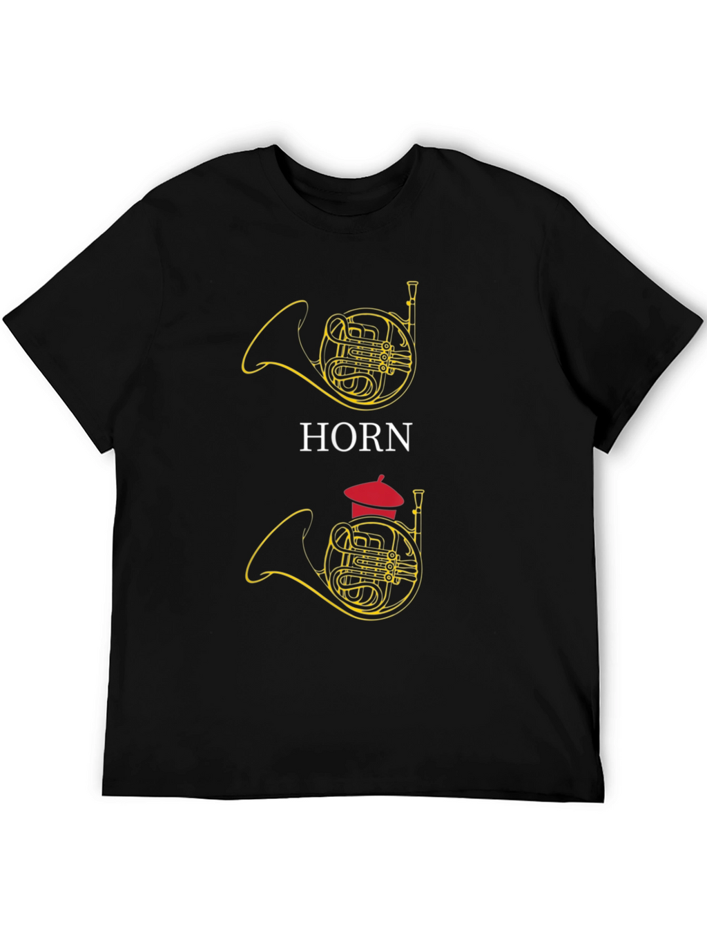 French Horn Graphic Tee - Musical Instrument T-Shirt