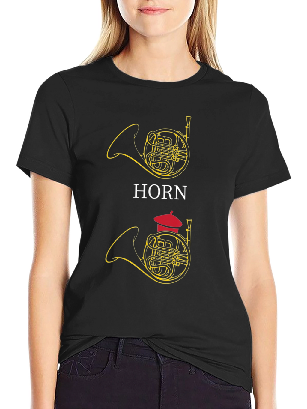 French Horn Graphic Tee - Musical Instrument T-Shirt