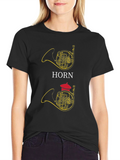 French Horn Graphic Tee - Musical Instrument T-Shirt
