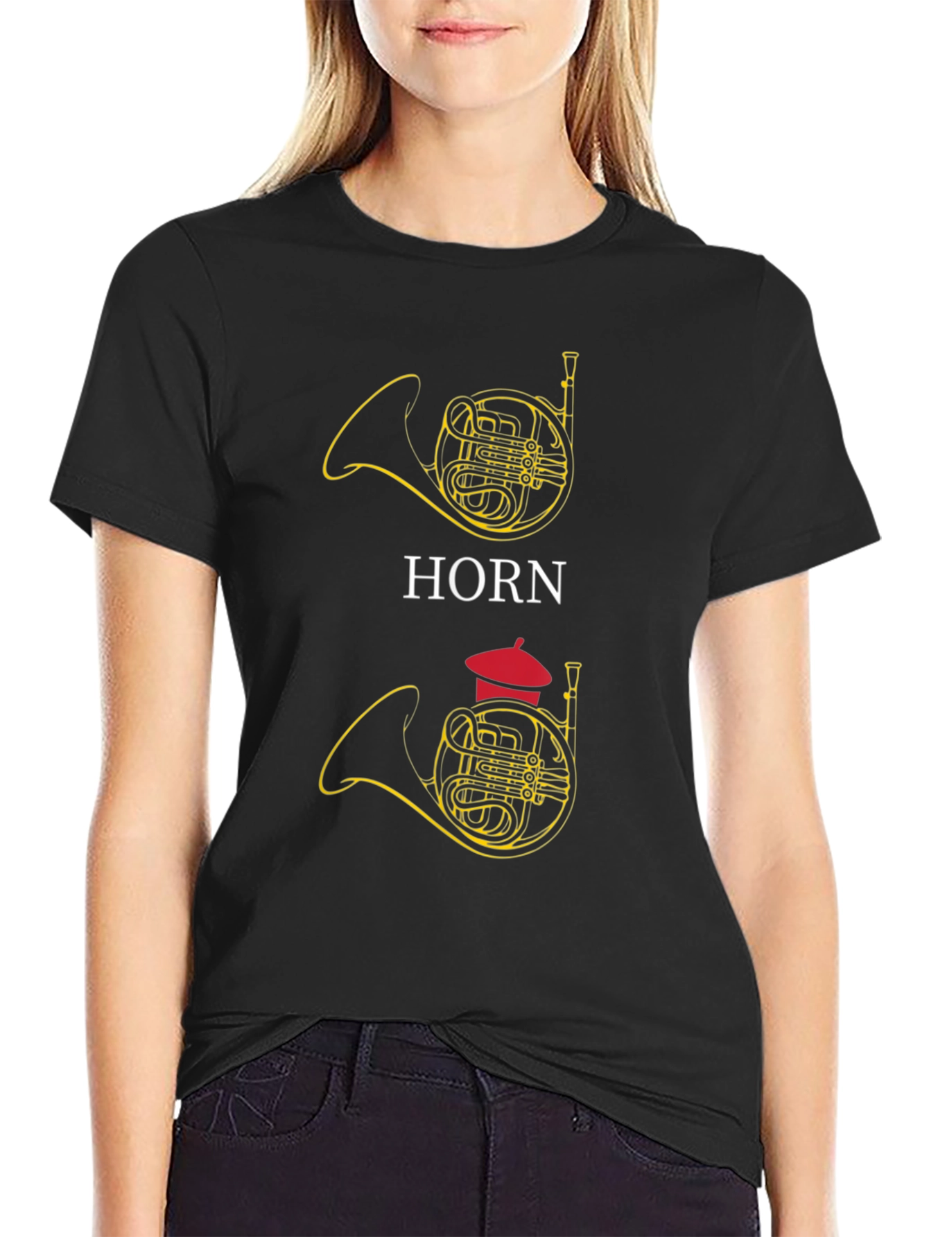 French Horn Graphic Tee - Musical Instrument T-Shirt