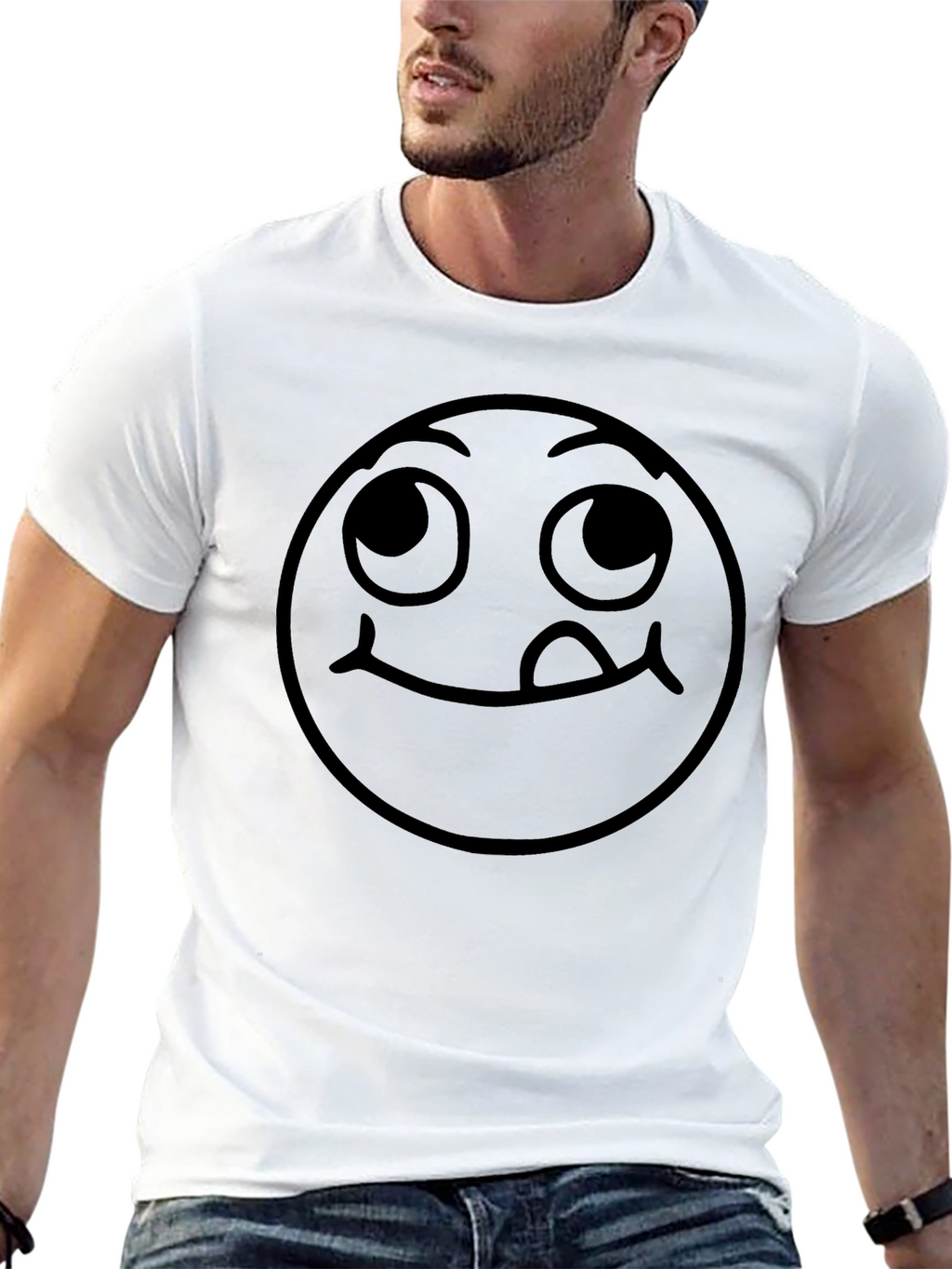 Whimsical Emoji Graphic Tee - Black