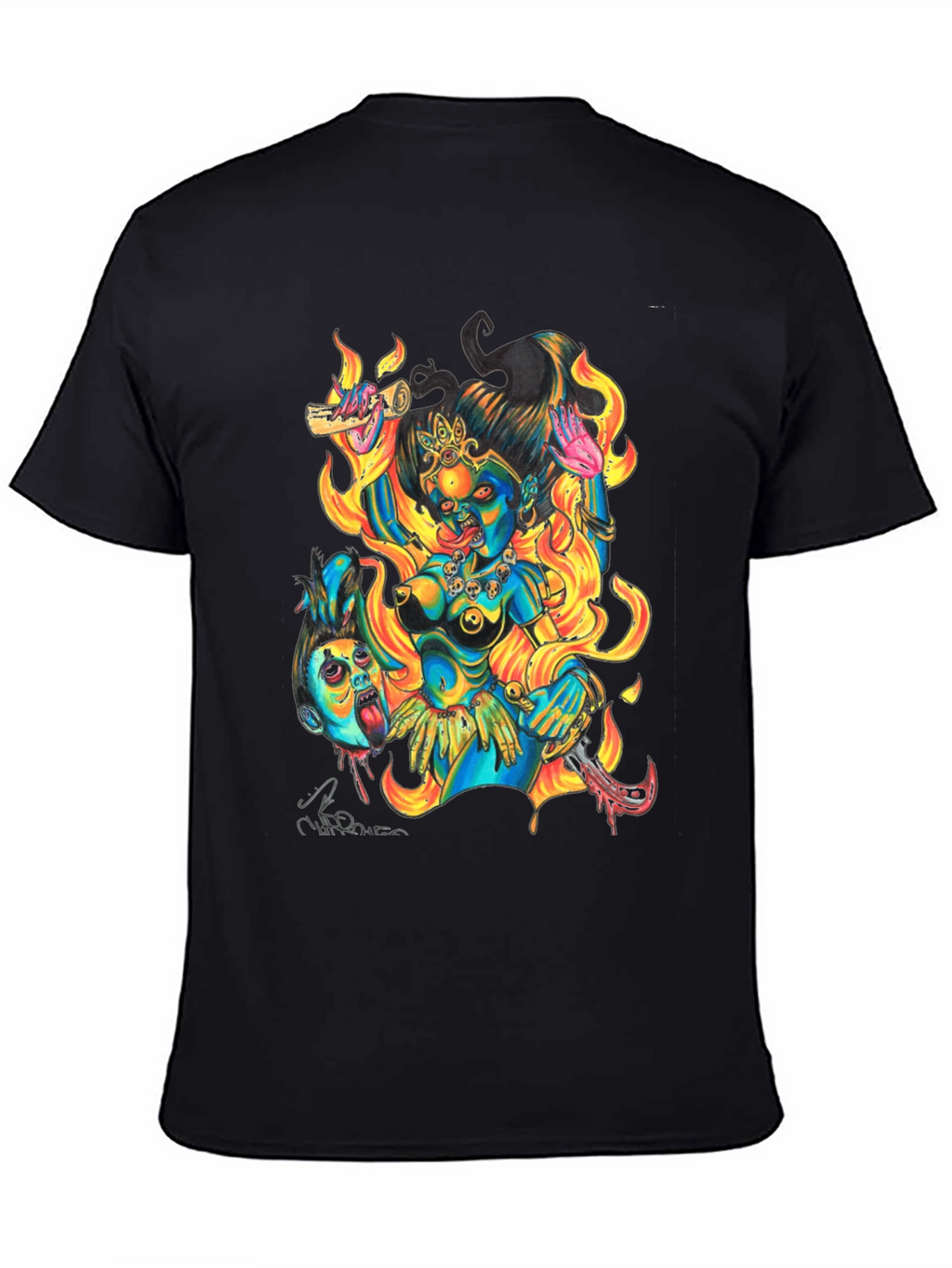Kali Graphic Print Black T-Shirt