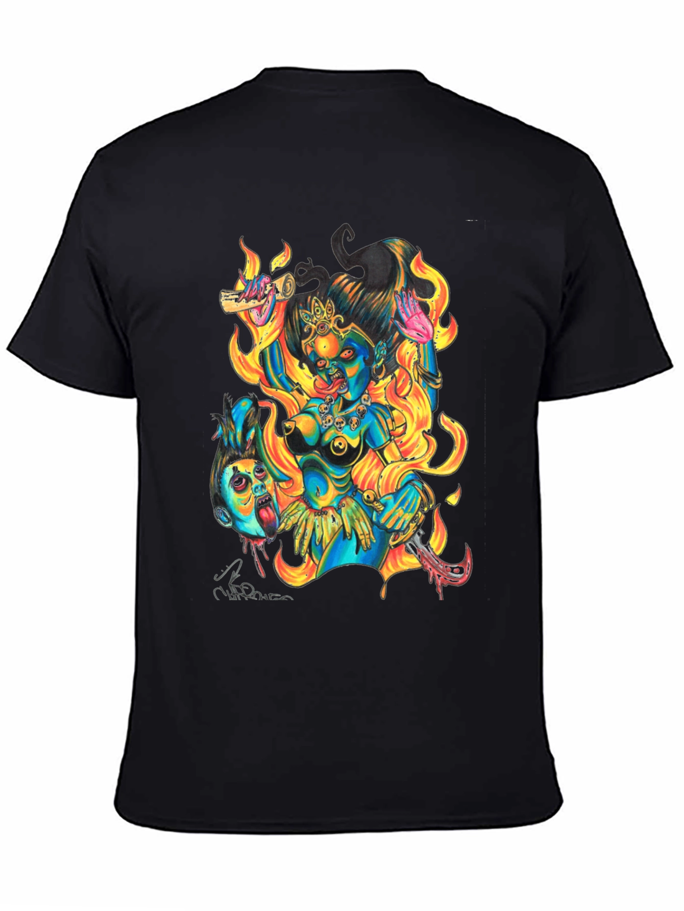 Kali Graphic Print Black T-Shirt