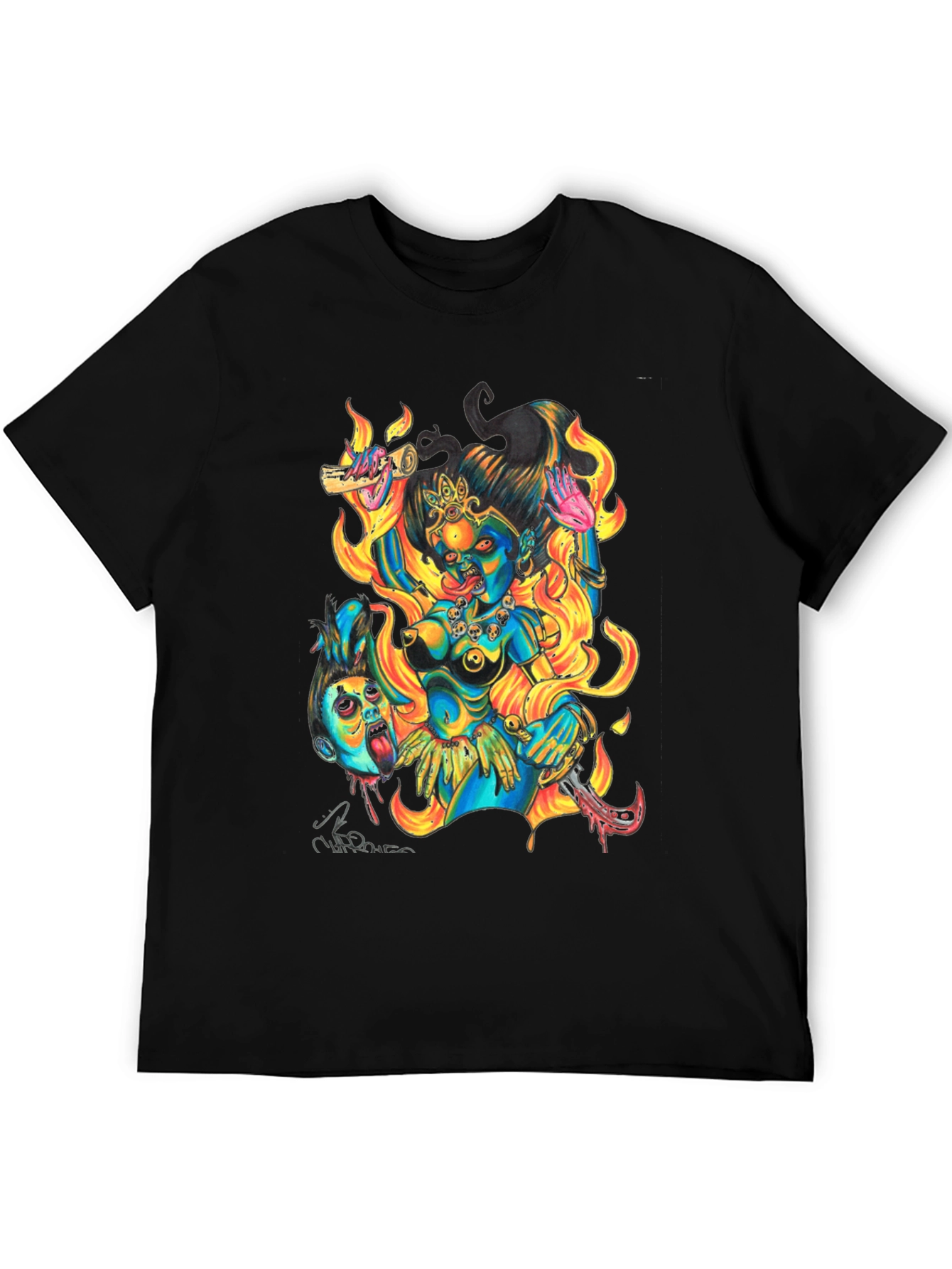 Kali Graphic Print Black T-Shirt