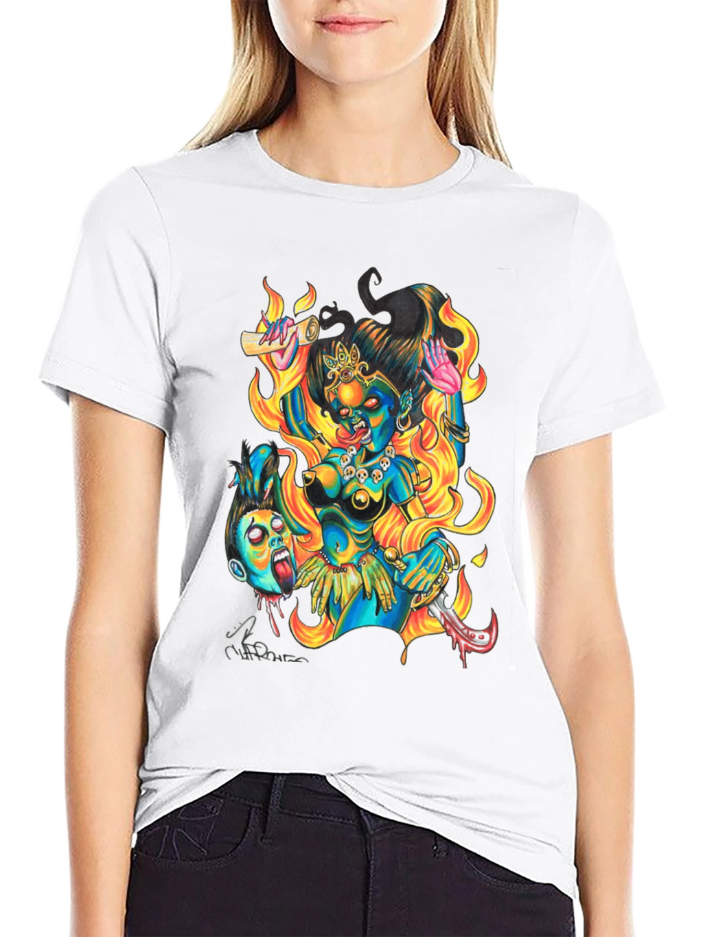 Kali Graphic Print Black T-Shirt