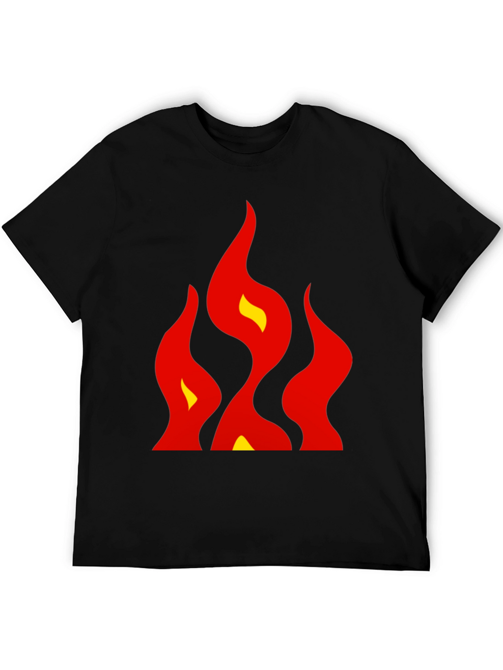 Bold Flames Graphic Tee - Black Cotton