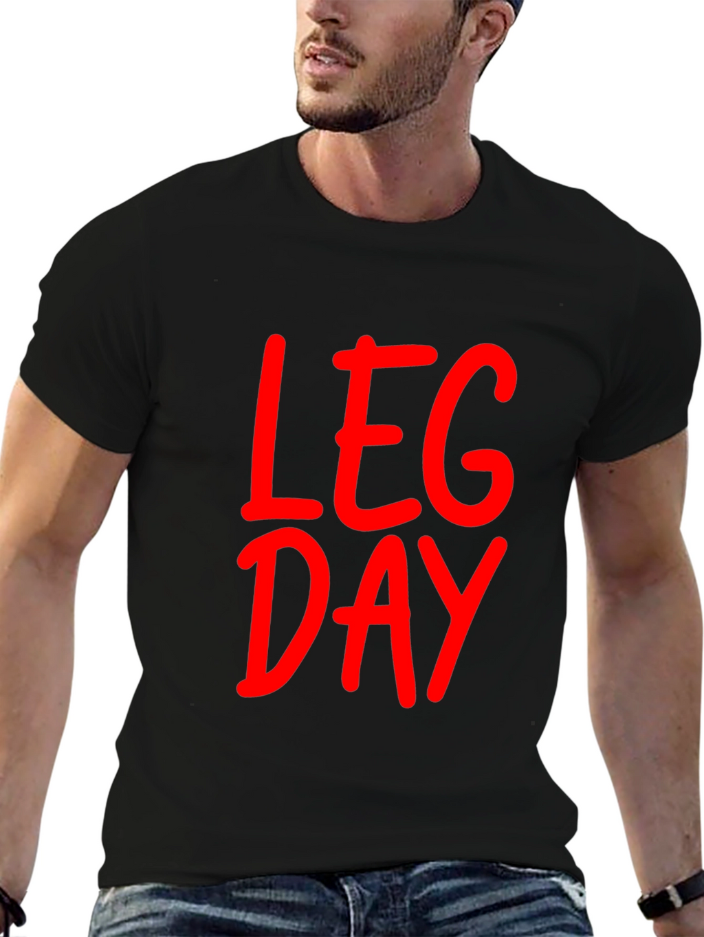 Leg Day Black T-Shirt - Gym Workout Apparel