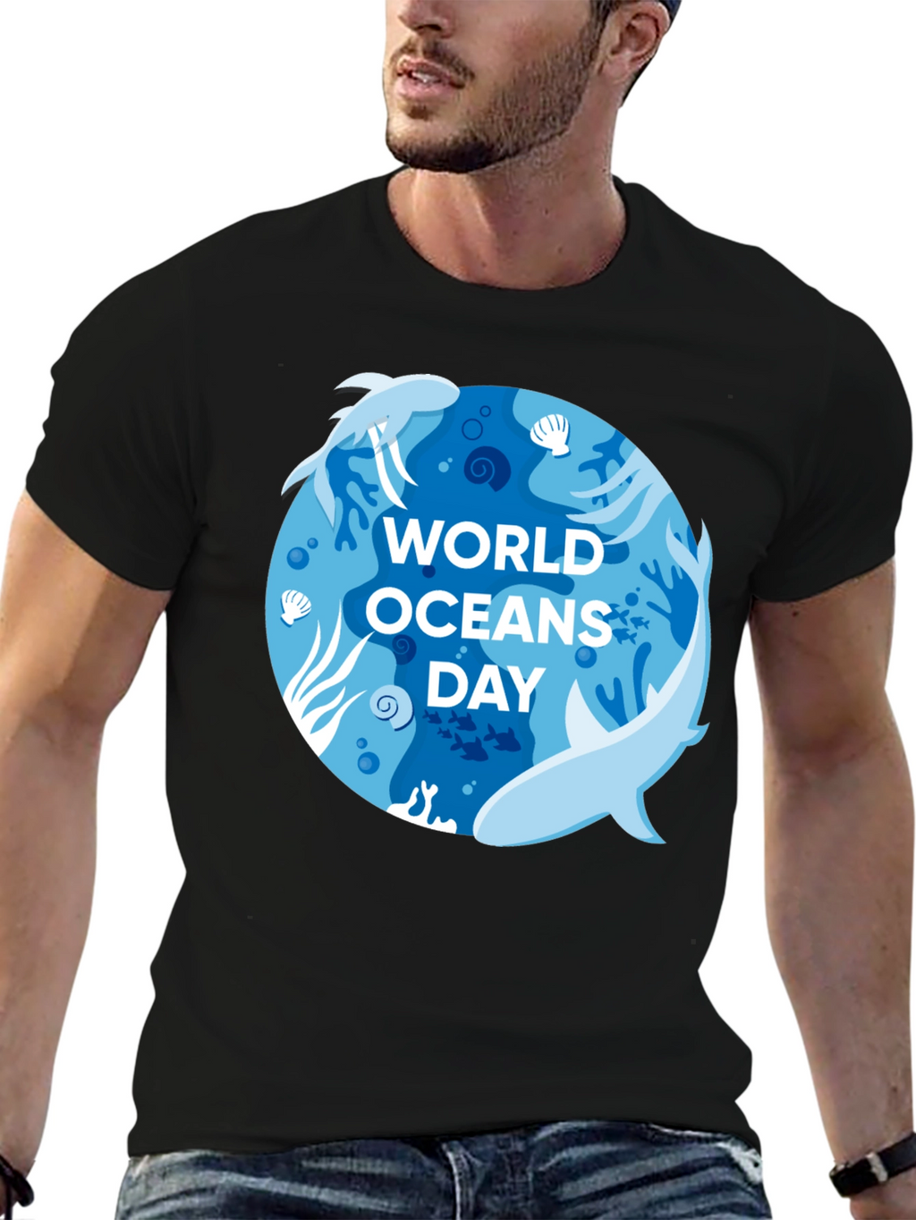 World Oceans Day T-Shirt - Shark Design