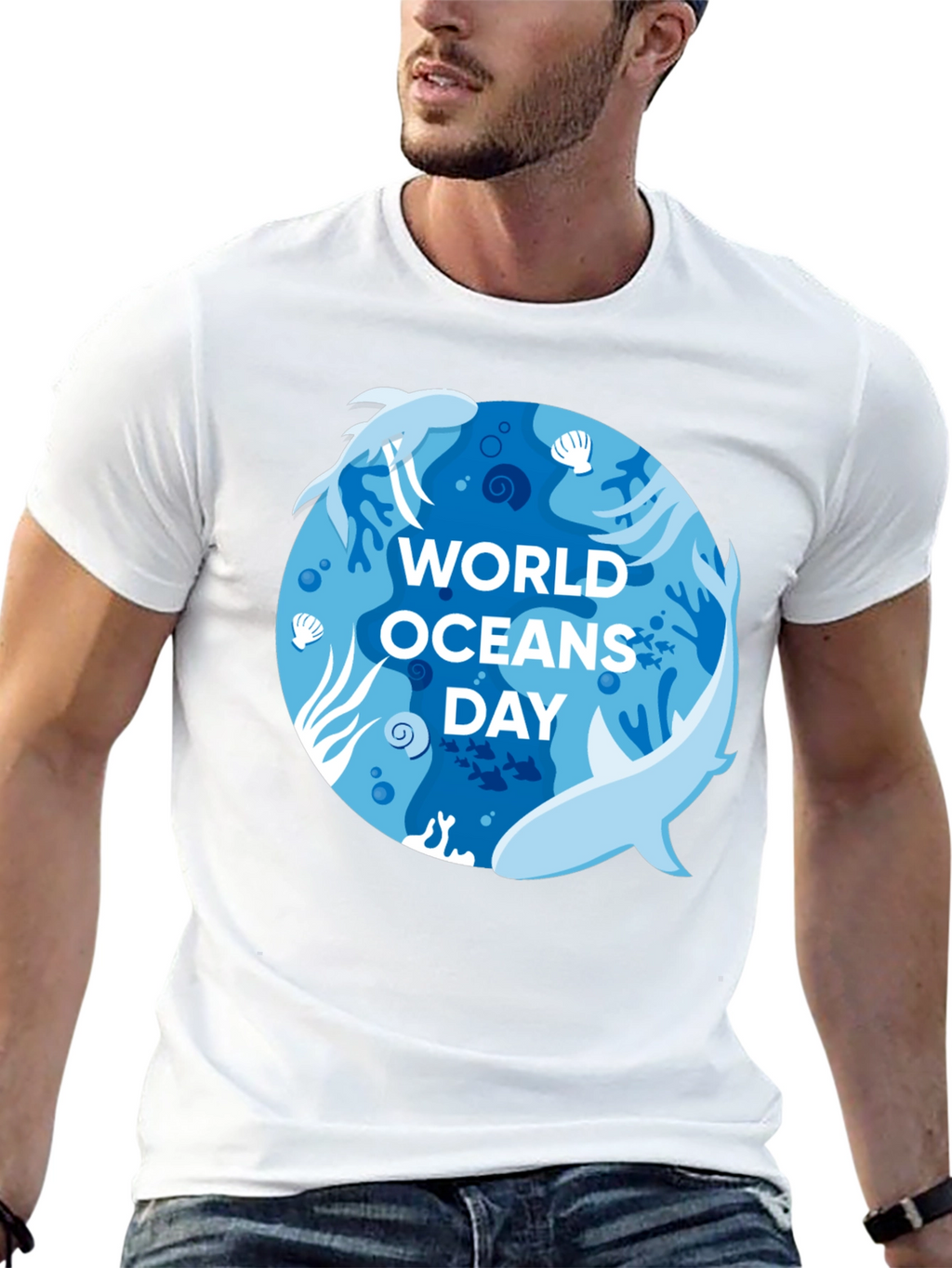 World Oceans Day T-Shirt - Shark Design