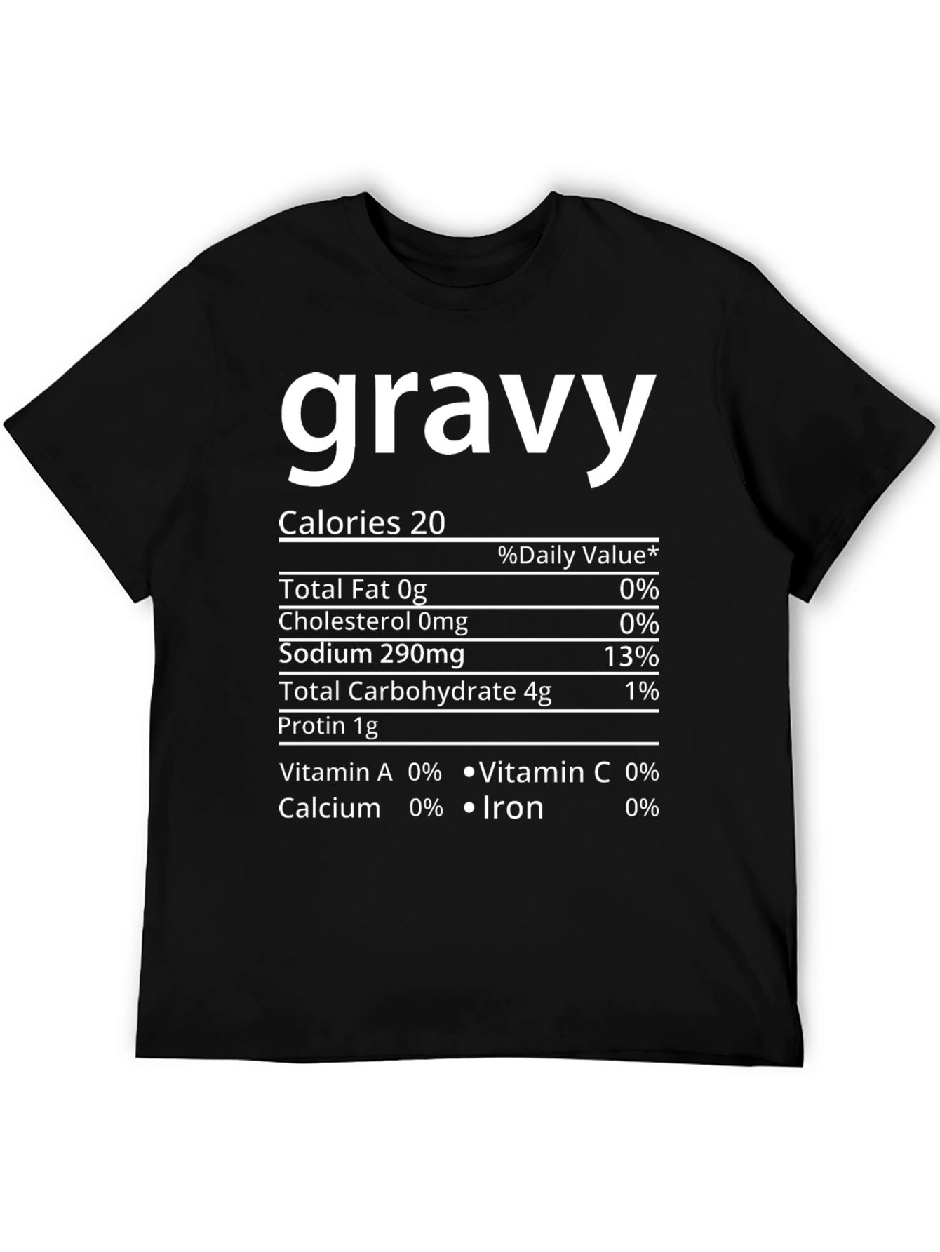 Gravy Nutrition Facts Black T-Shirt