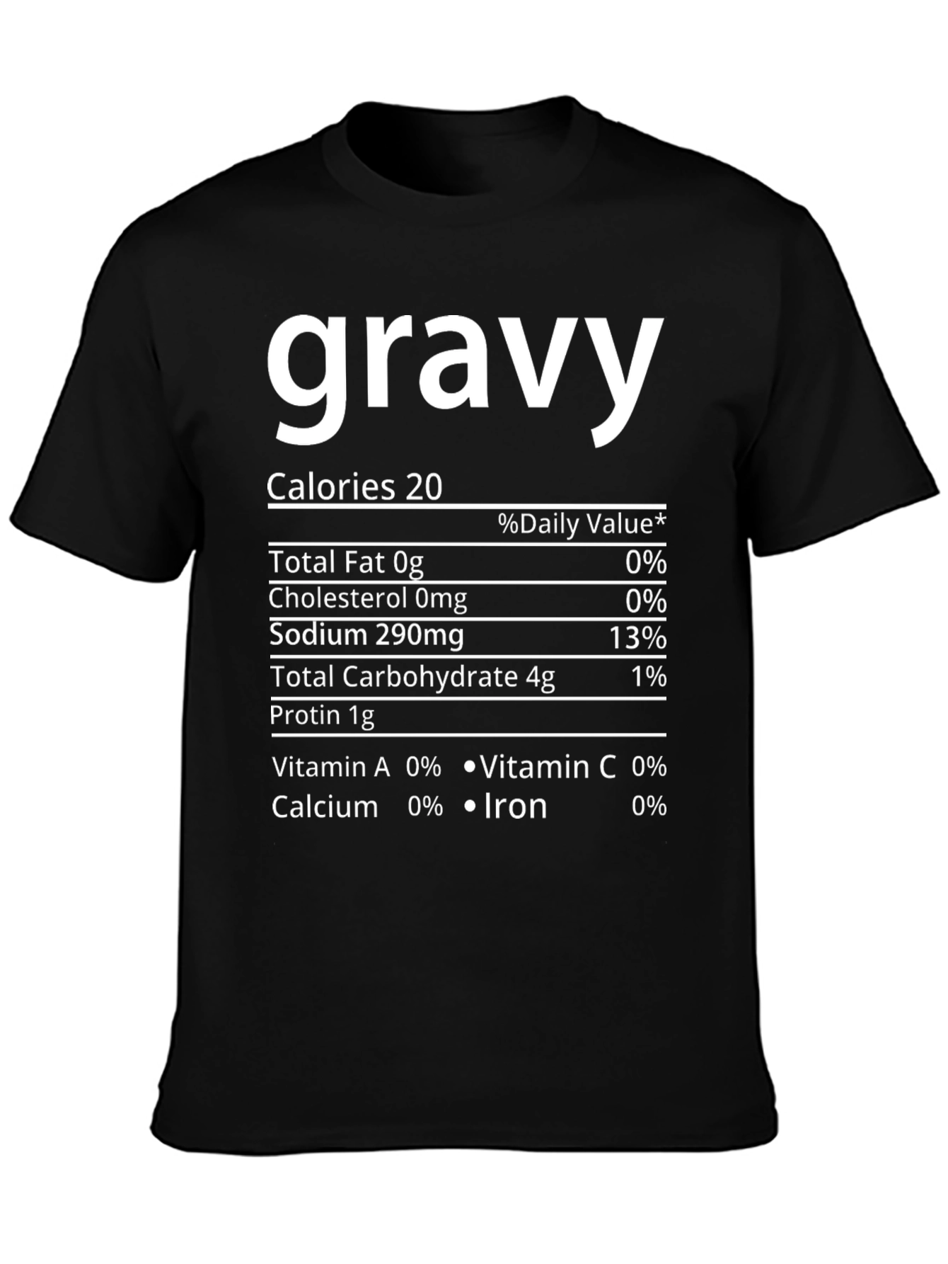 Gravy Nutrition Facts Black T-Shirt