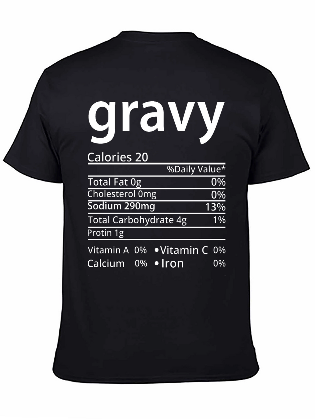 Gravy Nutrition Facts Black T-Shirt