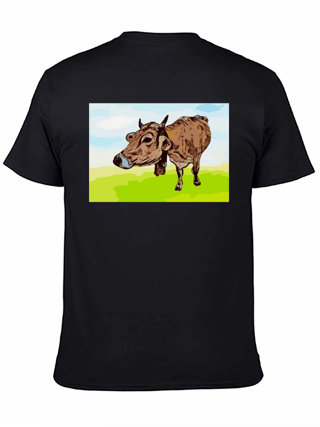 Cow Graphic Print Black T-Shirt